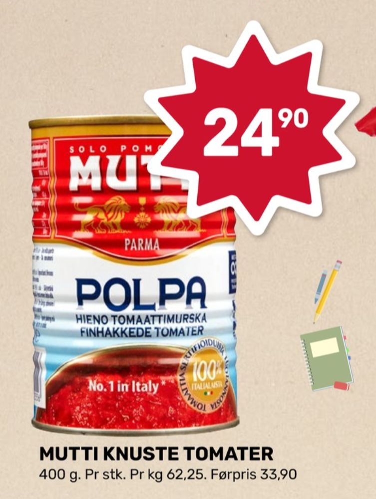 Mutti, Tomater hakkede