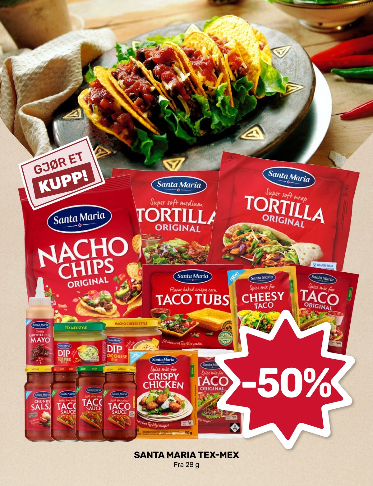 Se Matkroken kundeavis for uke 34 på Tilbudsuken.no. Se gode tilbud på mange varer, f.eks. nachoschips santa maria eller taco saus hot santa maria. Les kundeavisen her! Side 5