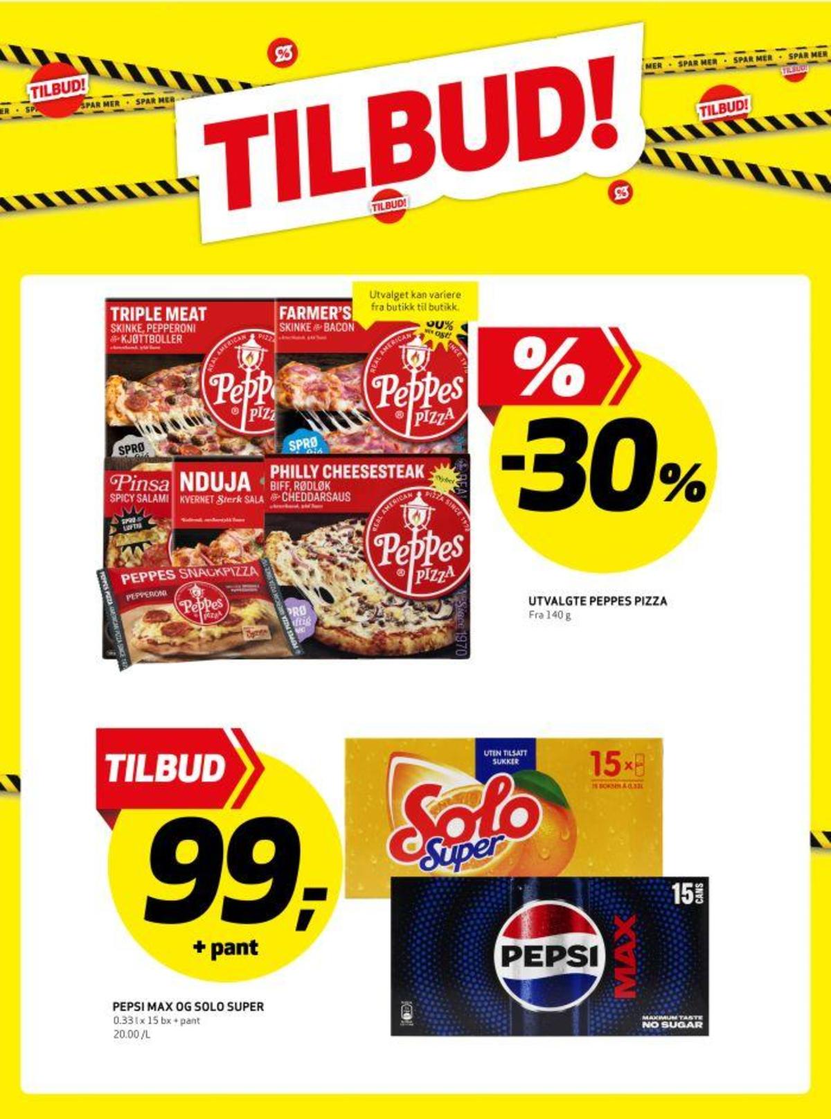 Se Bunnpris kundeavis for uke 34 på Tilbudsuken.no. Se gode tilbud på mange varer, f.eks. pepsi max 15 pk. pepsi max eller solo super 15 pk. solo super. Les kundeavisen her! Side 8
