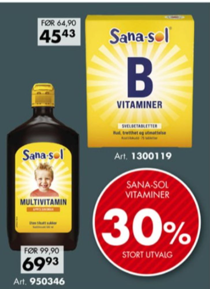 Sana-sol, Kosttilskudd