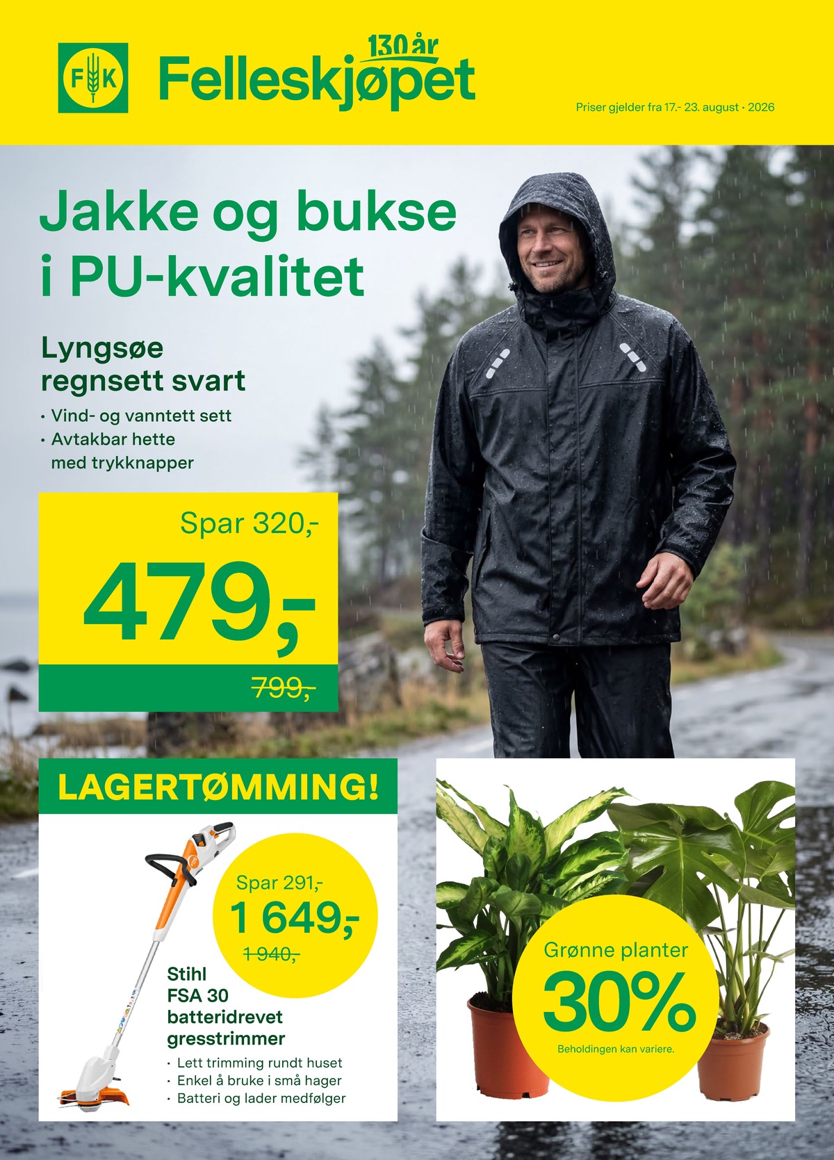 Se Felleskjøpet kundeavis for uge 34 på Tilbudsuken.no. Se gode tilbud på mange varer. Les kundeavisen her! Side 1