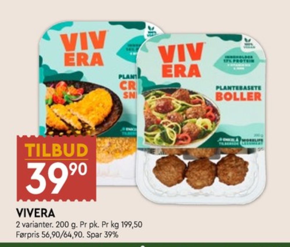 Vivera , Vegetarmat