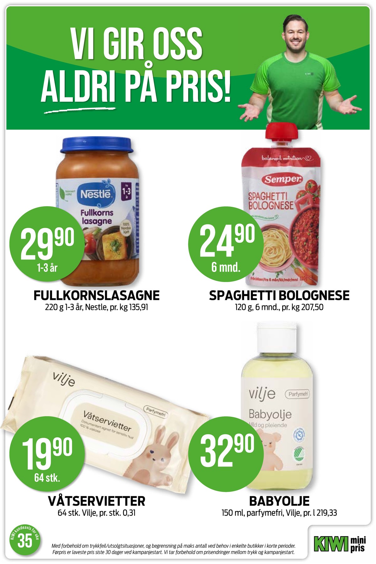 Se Kiwi kundeavis for uke 35 på Tilbudsuken.no. Se gode tilbud på mange varer, f.eks. barnemat nestle eller barnemat semper. Les kundeavisen her! Side 25