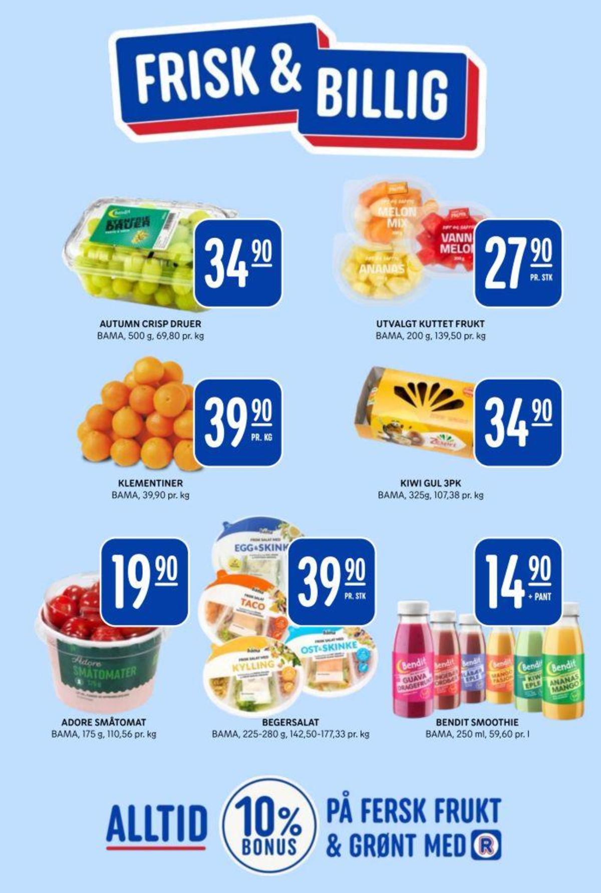 Se Rema 1000 kundeavis for uke 35 på Tilbudsuken.no. Se gode tilbud på mange varer, f.eks. druer bama eller ananas bama. Les kundeavisen her! Side 5