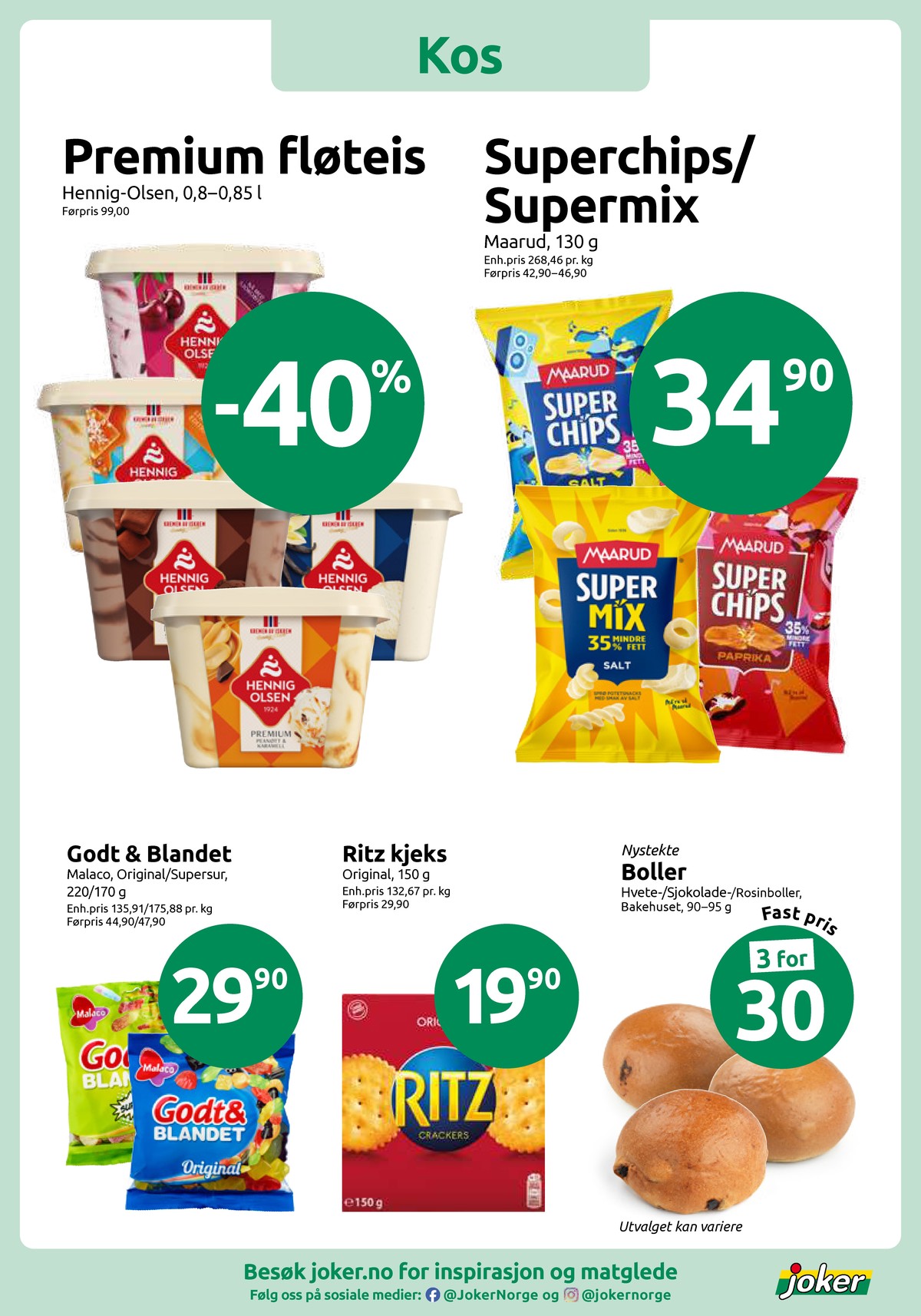 Se Joker kundeavis for uke 35 på Tilbudsuken.no. Se gode tilbud på mange varer, f.eks. peanøtt & karamelis premium eller kirsebæris premium. Les kundeavisen her! Side 9