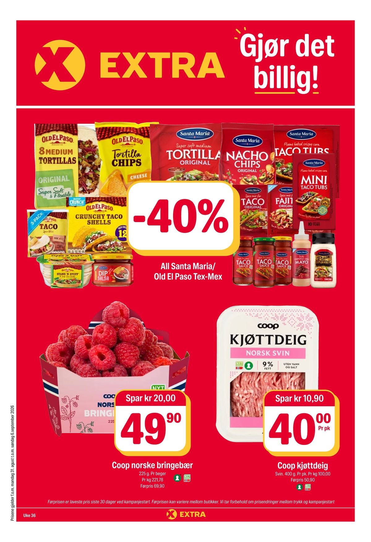 Se Coop Extra kundeavis for uke 36 på Tilbudsuken.no. Se gode tilbud på mange varer, f.eks. bringebær coop eller andre varer. Les kundeavisen her! Side 3