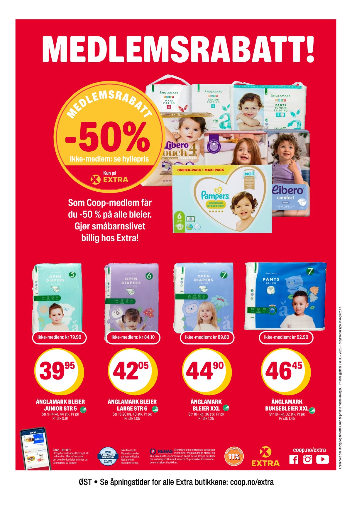 Se Coop Extra kundeavis for uke 36 på Tilbudsuken.no. Se gode tilbud på mange varer, f.eks. bleier libero eller bleier pampers. Les kundeavisen her! Side 28