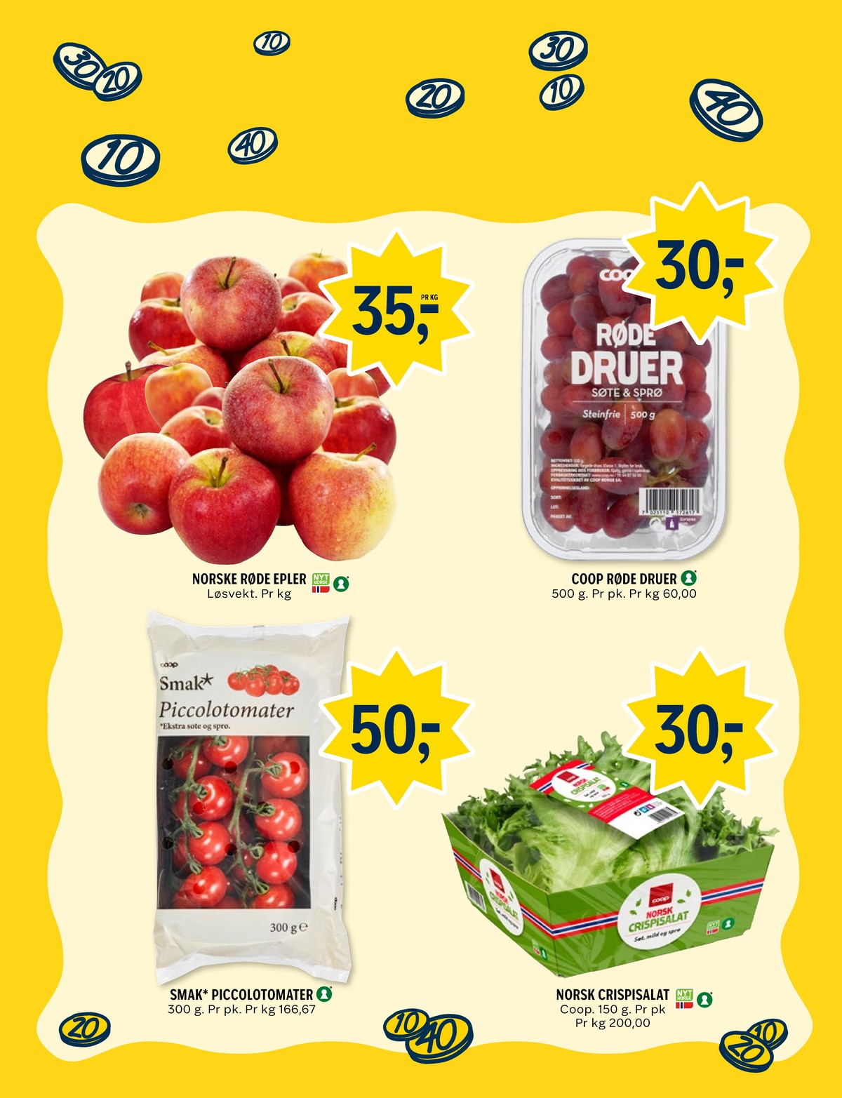 Se Coop Prix kundeavis for uke 36 på Tilbudsuken.no. Se gode tilbud på mange varer, f.eks. epler ukjent eller druer coop. Les kundeavisen her! Side 12