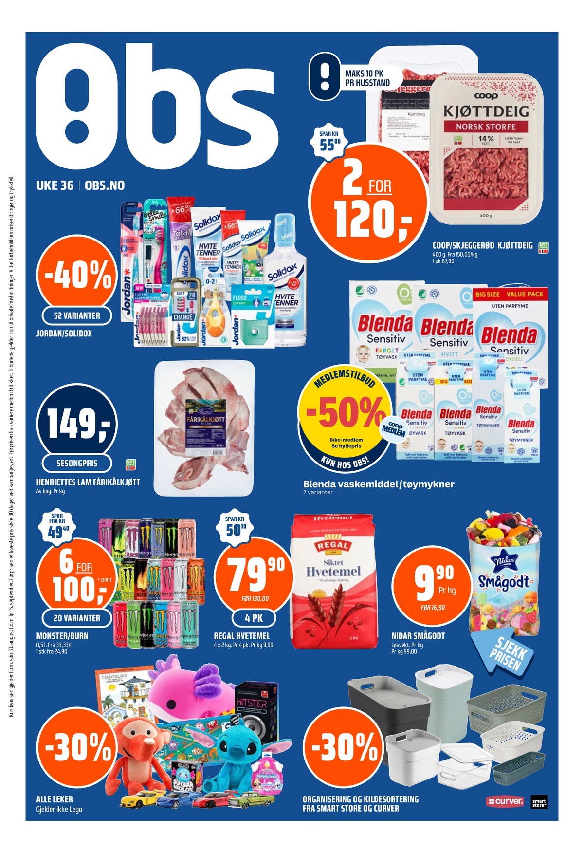 Se Coop Obs kundeavis for uke 36 på Tilbudsuken.no. Se gode tilbud på mange varer, f.eks. kjøttdeig skjeggerød eller kjøttdeig coop. Les kundeavisen her! Side 1