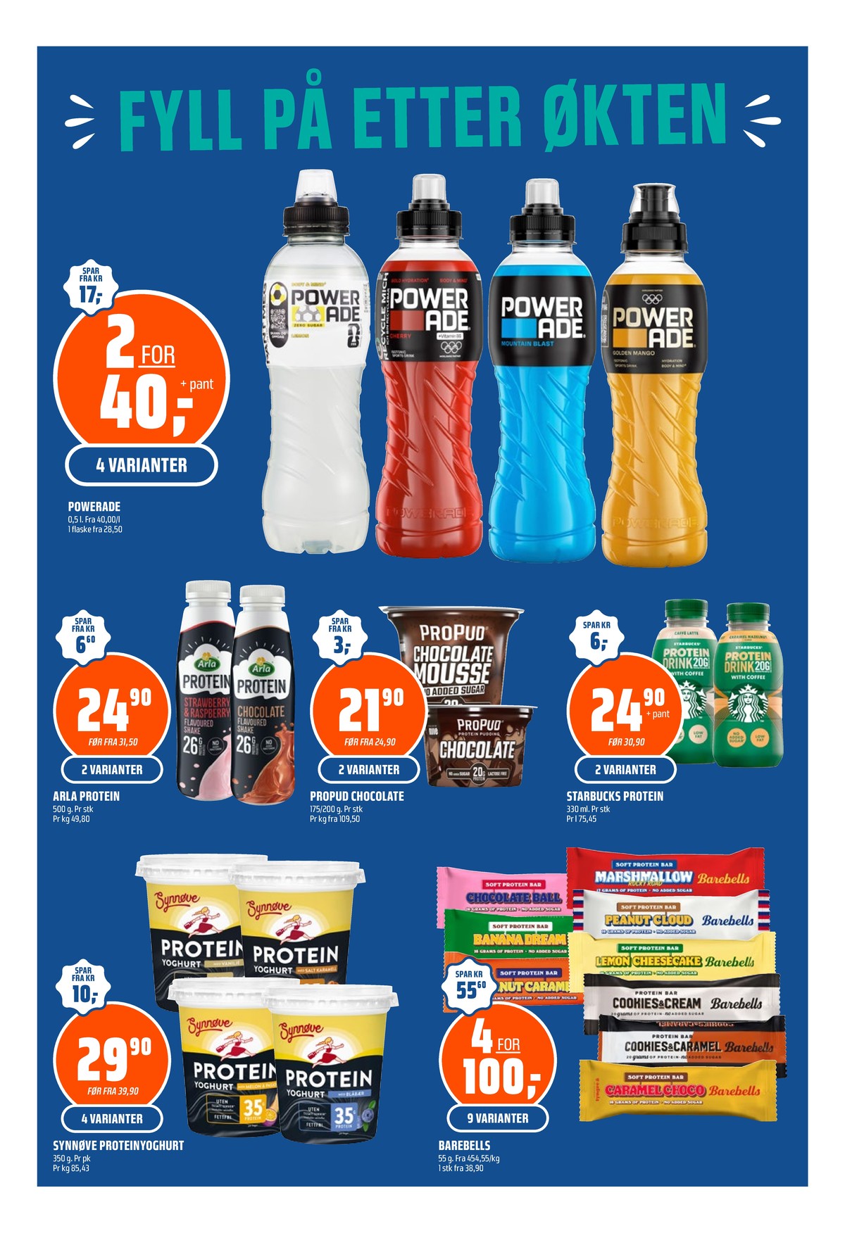 Se Coop Obs kundeavis for uke 36 på Tilbudsuken.no. Se gode tilbud på mange varer, f.eks. restitusjonsdrikk powerade eller proteindrik strawberry & raspberry arla protein. Les kundeavisen her! Side 15