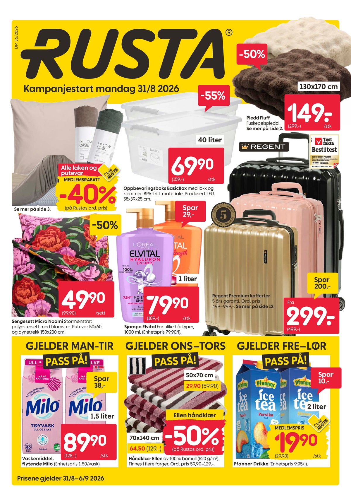 Se Rusta kundeavis for uge 36 på Tilbudsuken.no. Se gode tilbud på mange varer. Les kundeavisen her! Side 1