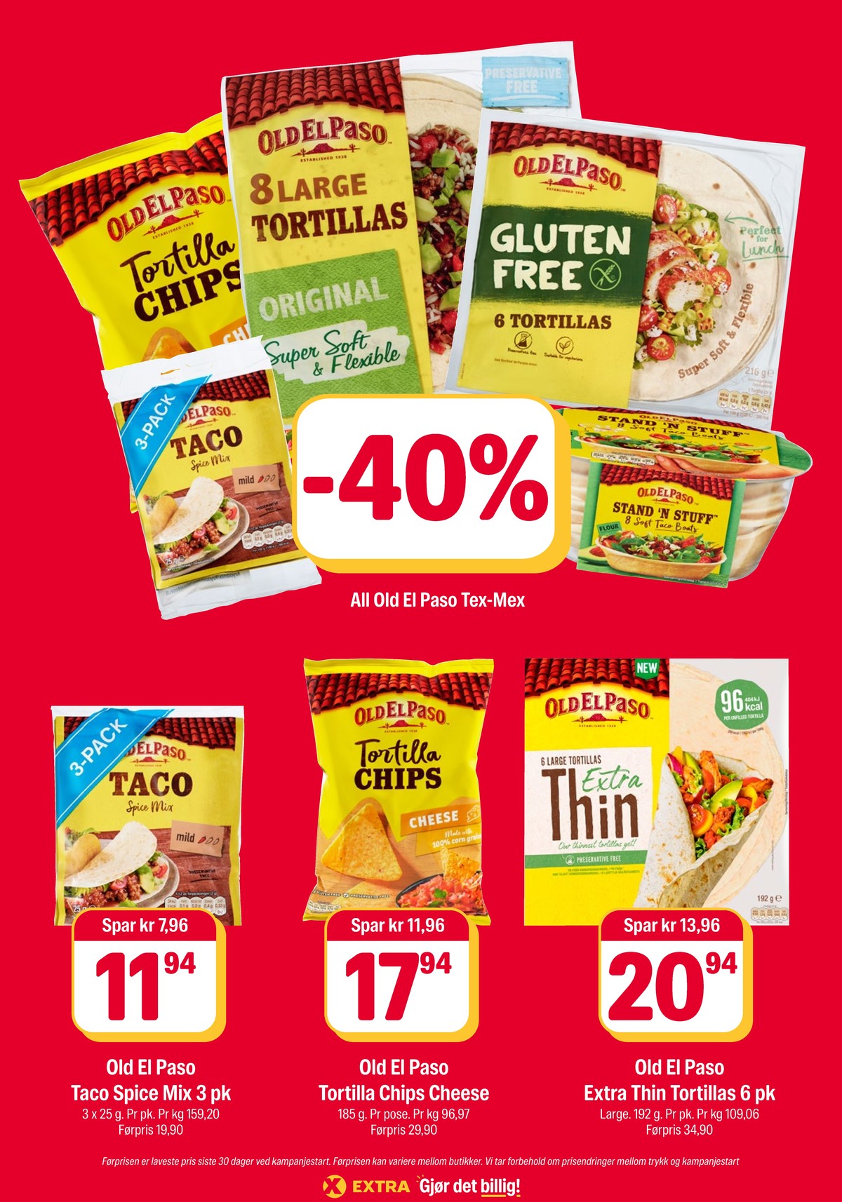 Se Coop Extra kundeavis for uke 37 på Tilbudsuken.no. Se gode tilbud på mange varer, f.eks. taco spice mix old el paso eller stand'n stuff tacoskaller old el paso. Les kundeavisen her! Side 15