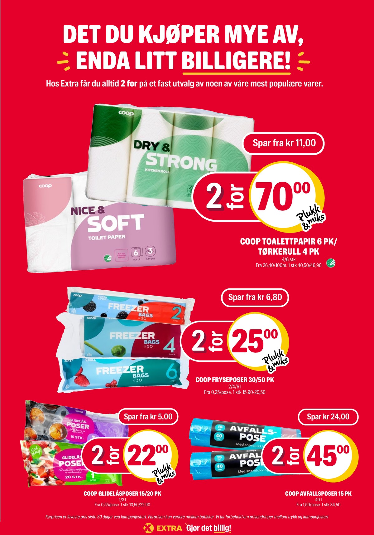 Se Coop Extra kundeavis for uke 37 på Tilbudsuken.no. Se gode tilbud på mange varer, f.eks. toalettpapir nice & soft eller tørkerull dry & strong. Les kundeavisen her! Side 24