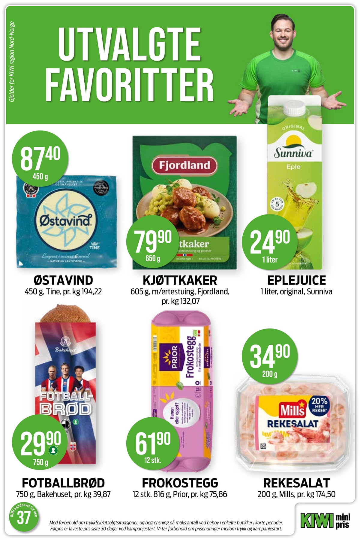 Se Kiwi kundeavis for uke 37 på Tilbudsuken.no. Se gode tilbud på mange varer, f.eks. ost Østavind eller kjøttkaker fjordland. Les kundeavisen her! Side 21