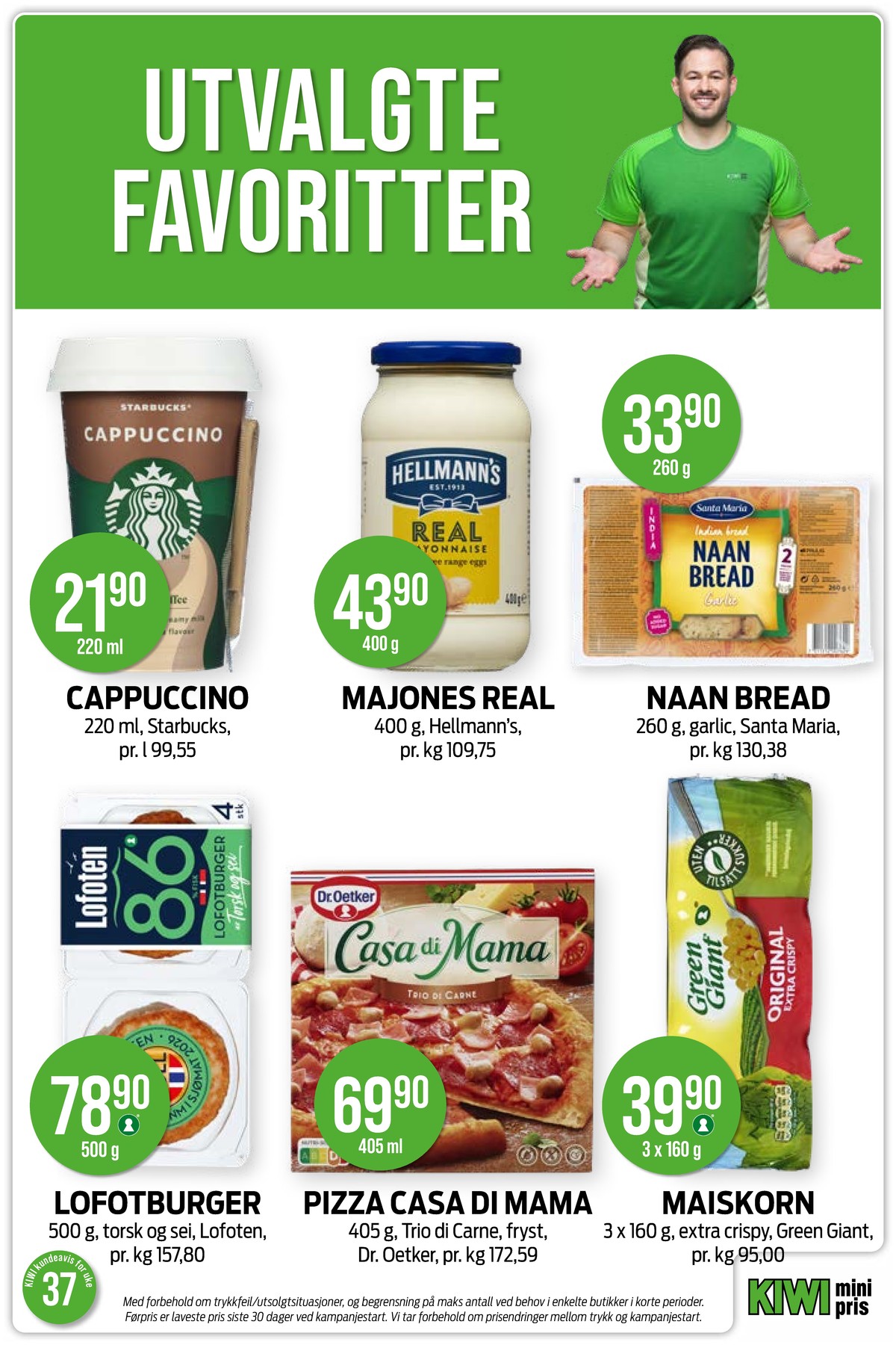 Se Kiwi kundeavis for uke 37 på Tilbudsuken.no. Se gode tilbud på mange varer, f.eks. iskaffe starbucks eller majones hellmanns. Les kundeavisen her! Side 22