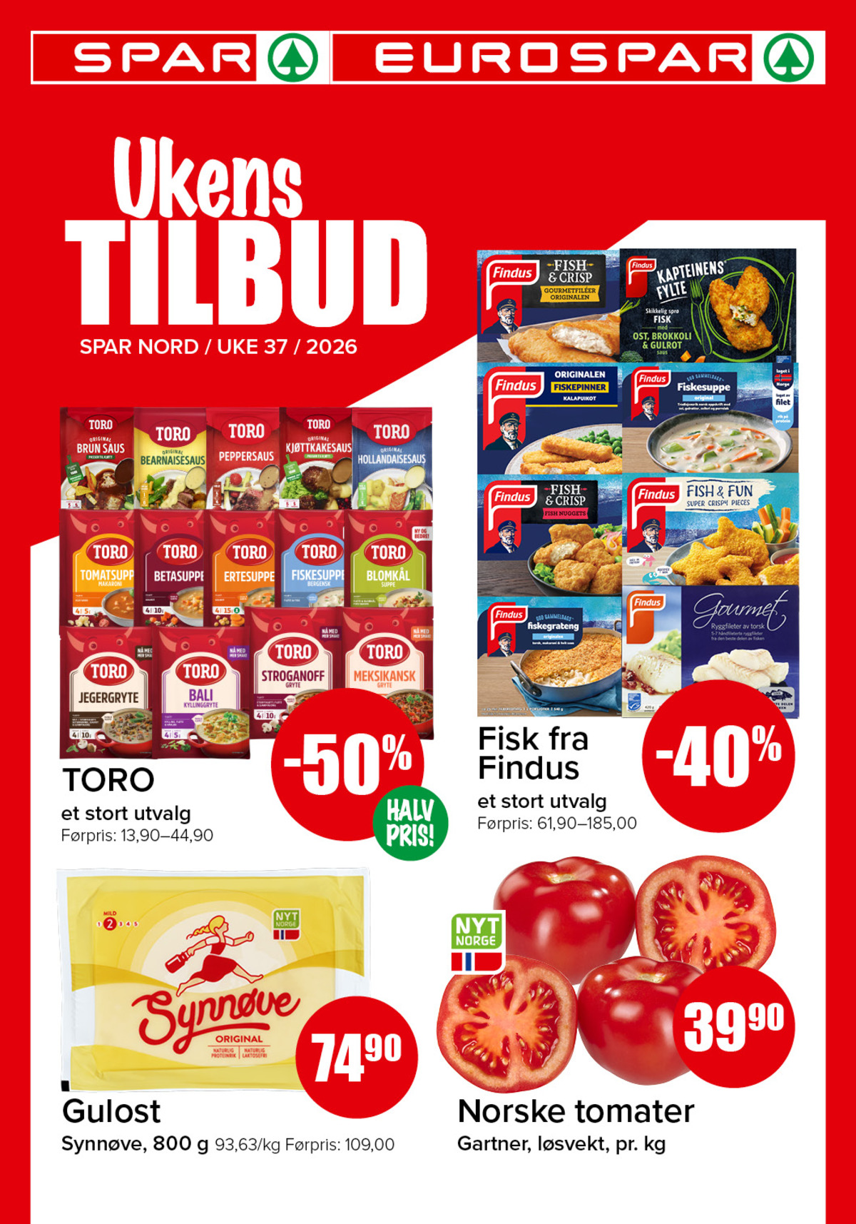 Se Spar - Eurospar kundeavis for uke 37 på Tilbudsuken.no. Se gode tilbud på mange varer, f.eks. skikkelig sprø fisk med ost, brokkoli & gulrot kapteinens fylte eller skikkelig sprø fisk med kremet ostesauce & kalkunskinke kapteinens fylte. Les kundeavisen her! Side 1