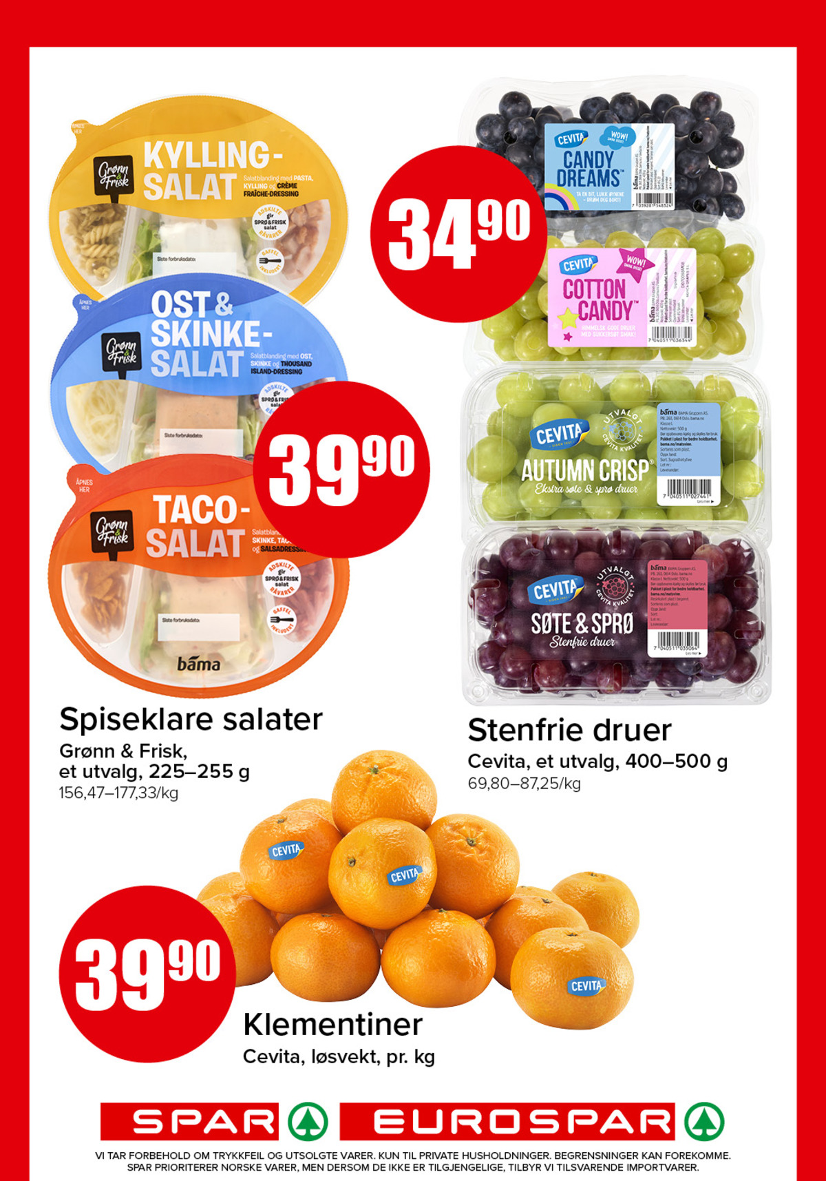 Se Spar - Eurospar kundeavis for uke 37 på Tilbudsuken.no. Se gode tilbud på mange varer, f.eks. måltidssalat grønn og frisk eller klementiner cevita. Les kundeavisen her! Side 6