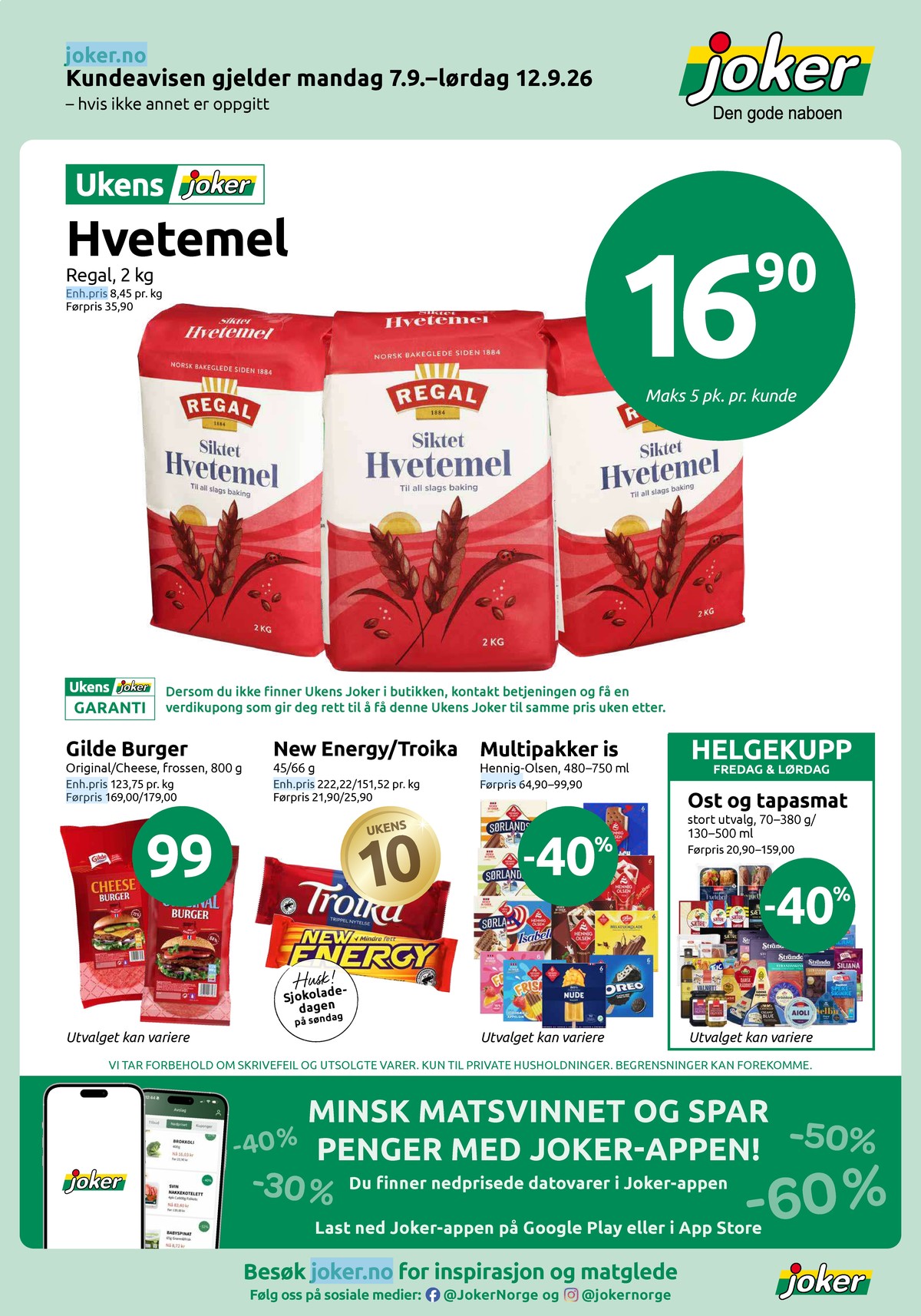 Se Joker kundeavis for uge 37 på Tilbudsuken.no. Se gode tilbud på mange varer. Les kundeavisen her! Side 1