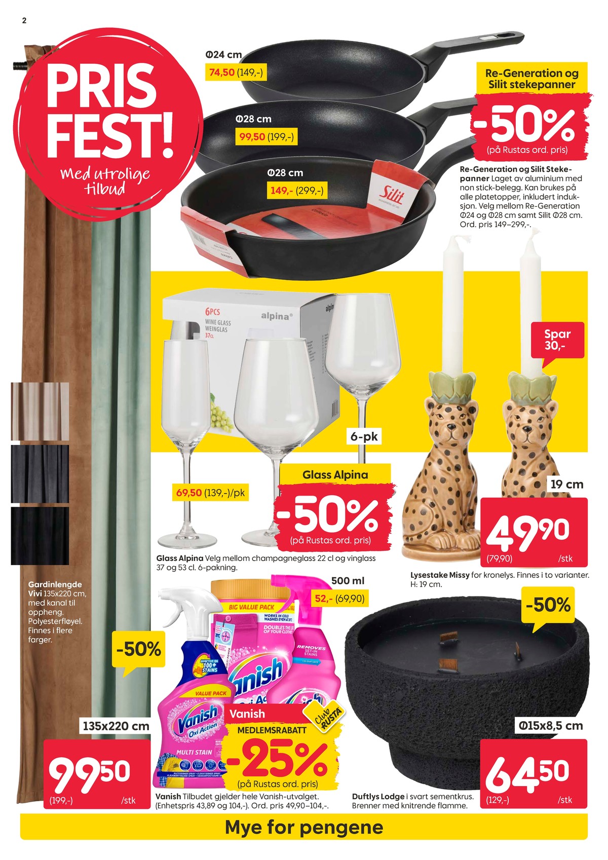 Se Rusta kundeavis for uke 37 på Tilbudsuken.no. Se gode tilbud på mange varer, f.eks. stekepanne silit eller stekepanne silit. Les kundeavisen her! Side 2