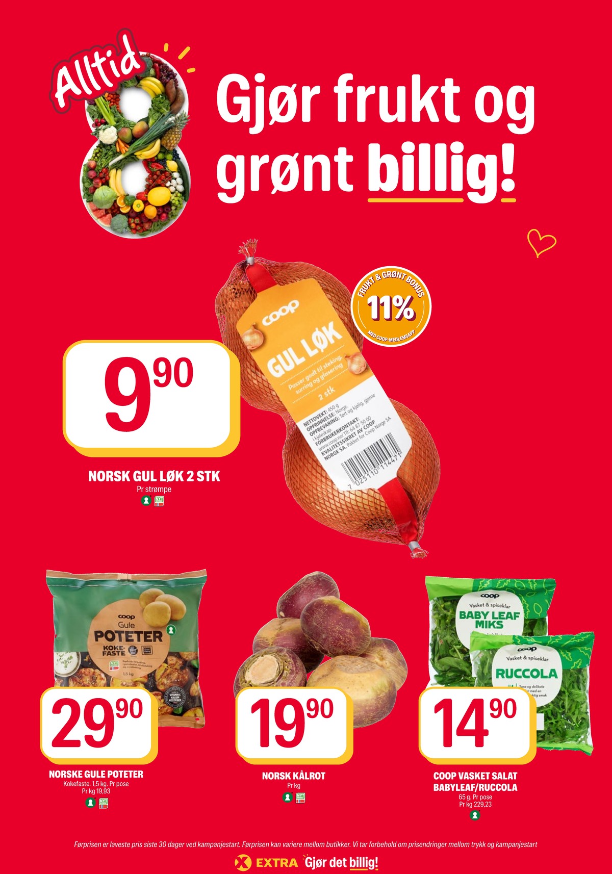 Se Coop Extra kundeavis for uke 38 på Tilbudsuken.no. Se gode tilbud på mange varer, f.eks. løk coop eller poteter gartner. Les kundeavisen her! Side 11