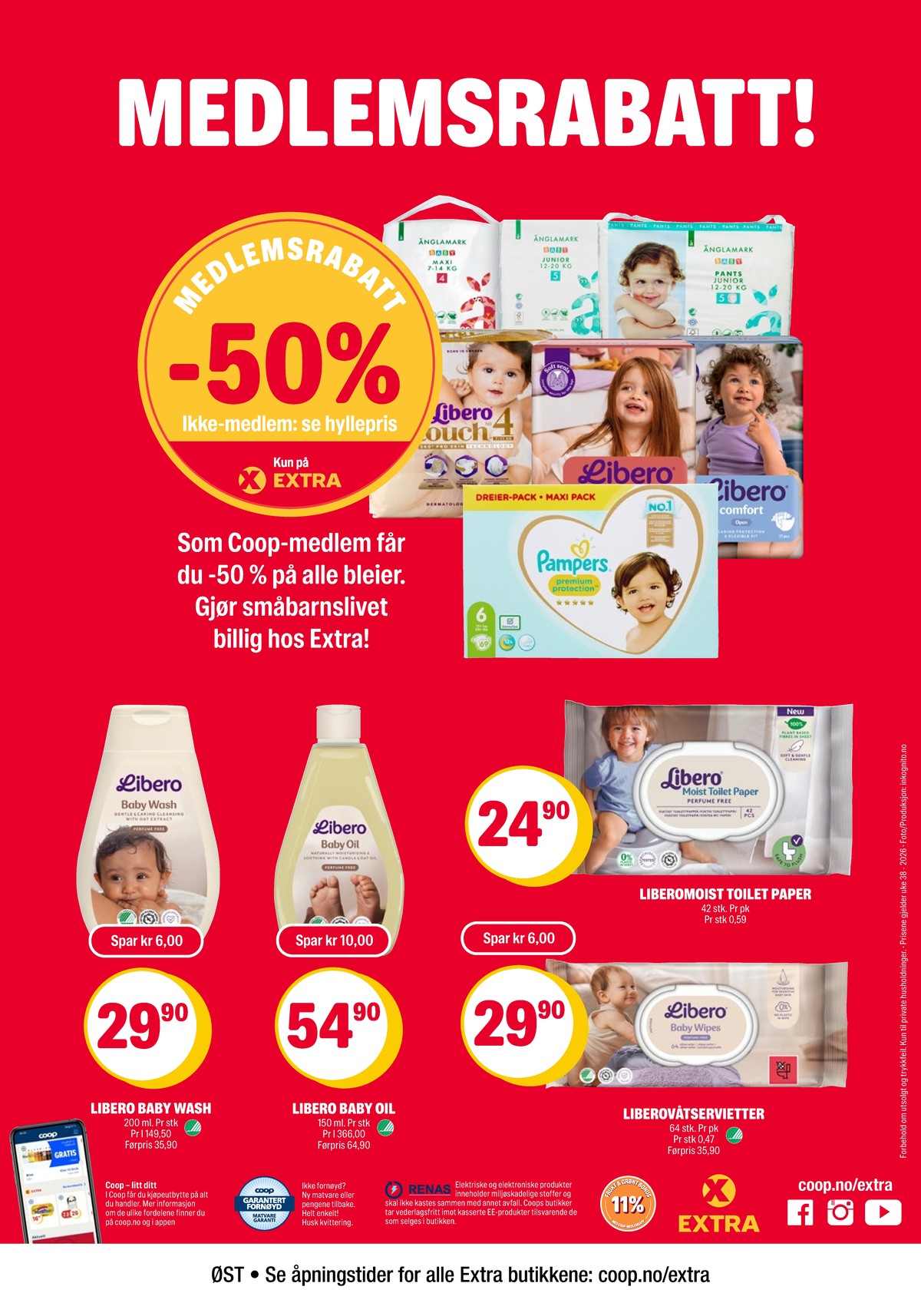 Se Coop Extra kundeavis for uke 38 på Tilbudsuken.no. Se gode tilbud på mange varer, f.eks. bleier libero eller bleier pampers. Les kundeavisen her! Side 32