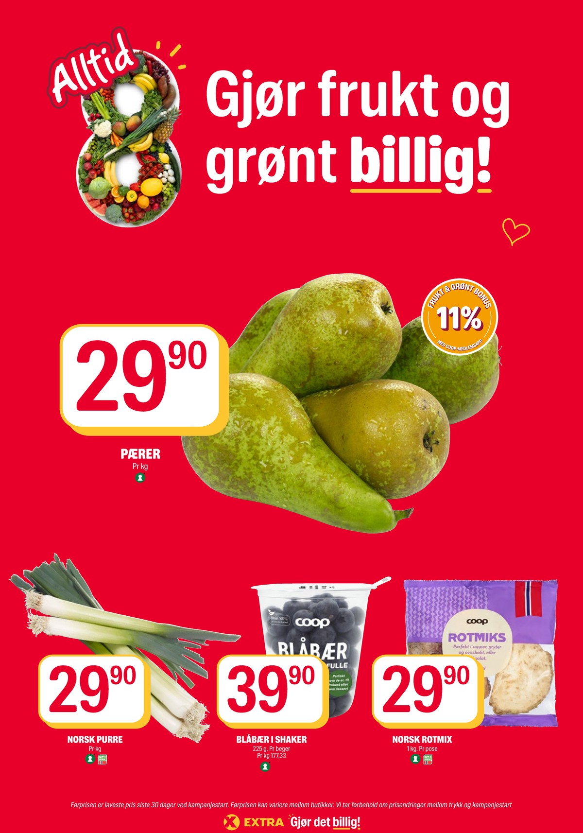 Se Coop Extra kundeavis for uke 38 på Tilbudsuken.no. Se gode tilbud på mange varer, f.eks. pærer ukjent eller purre ukjent. Les kundeavisen her! Side 10