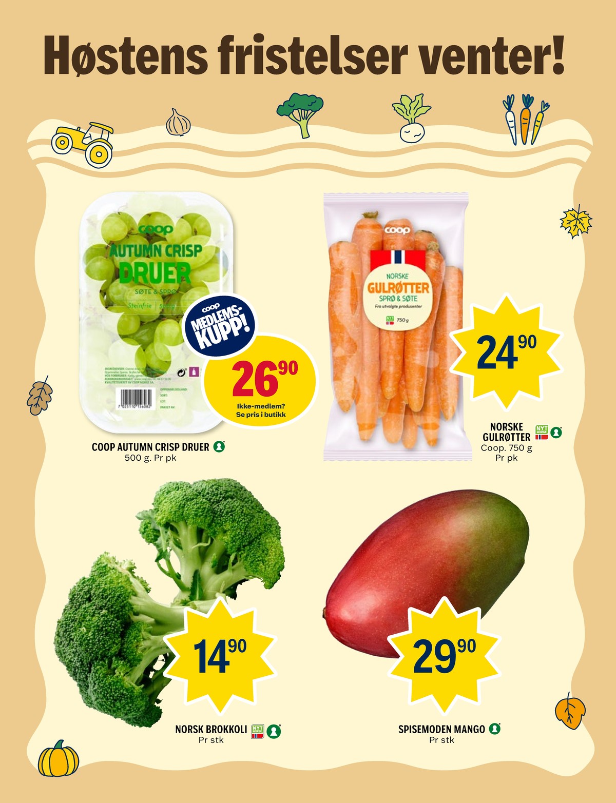 Se Coop Prix kundeavis for uke 38 på Tilbudsuken.no. Se gode tilbud på mange varer, f.eks. druer coop eller gulrøtter coop. Les kundeavisen her! Side 4