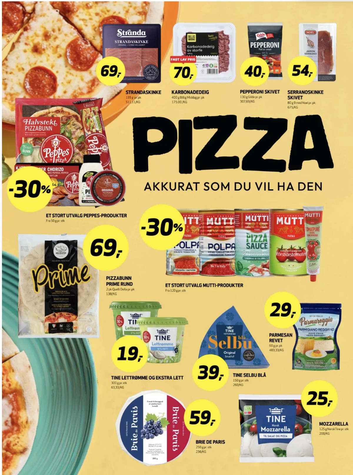 Se Bunnpris kundeavis for uke 38 på Tilbudsuken.no. Se gode tilbud på mange varer, f.eks. pepperoni peppes pizza eller chorizo peppes pizza. Les kundeavisen her! Side 2