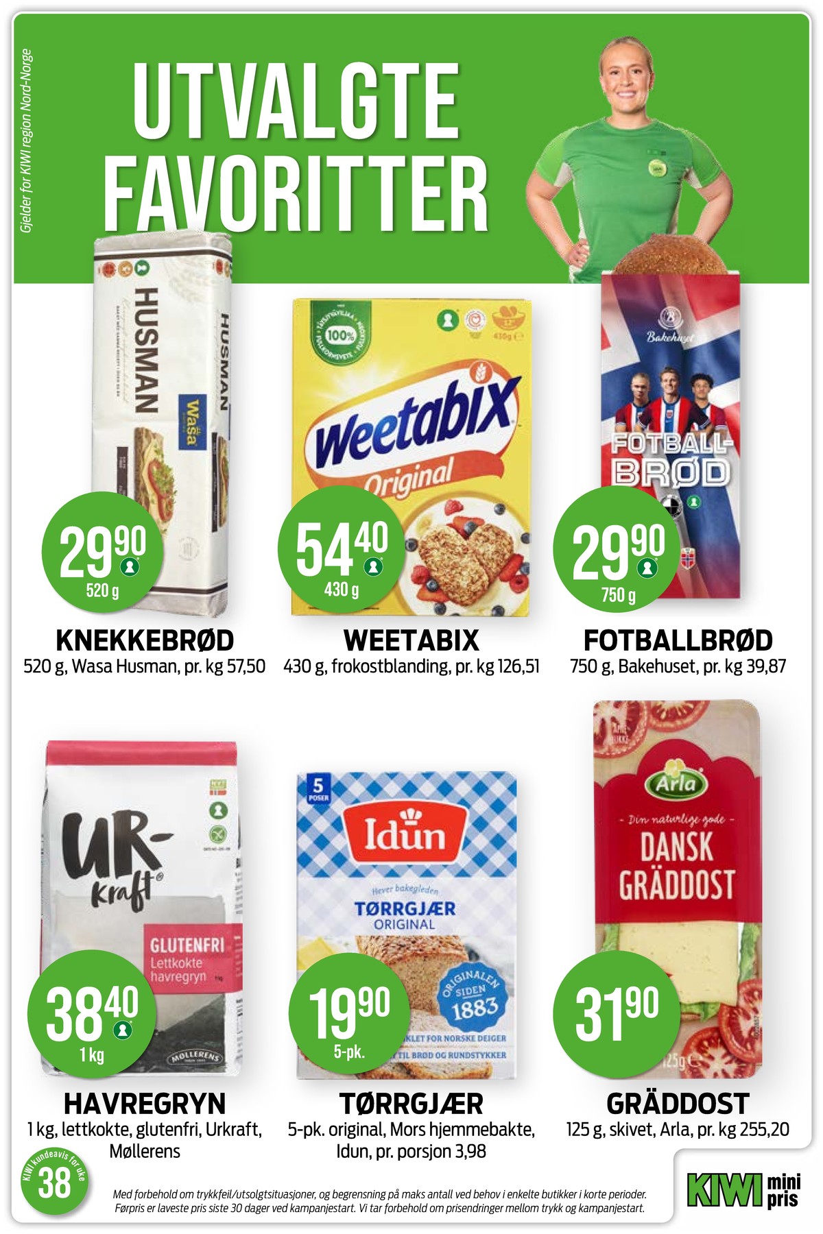 Se Kiwi kundeavis for uke 38 på Tilbudsuken.no. Se gode tilbud på mange varer, f.eks. husman knekkebrød wasa eller frokostprodukt weetabix. Les kundeavisen her! Side 21