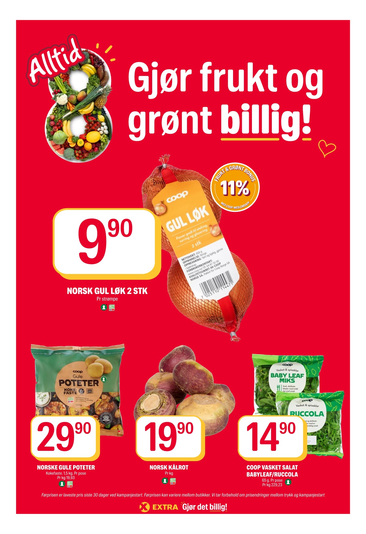 Se Coop Extra kundeavis for uke 39 på Tilbudsuken.no. Se gode tilbud på mange varer, f.eks. løk coop eller poteter gartner. Les kundeavisen her! Side 11