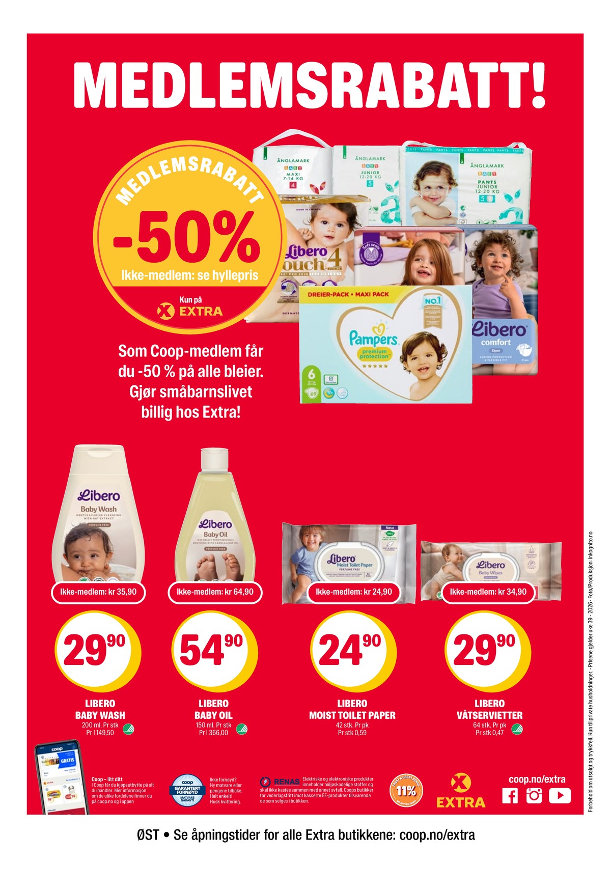 Se Coop Extra kundeavis for uke 39 på Tilbudsuken.no. Se gode tilbud på mange varer, f.eks. bleier libero eller bleier pampers. Les kundeavisen her! Side 35