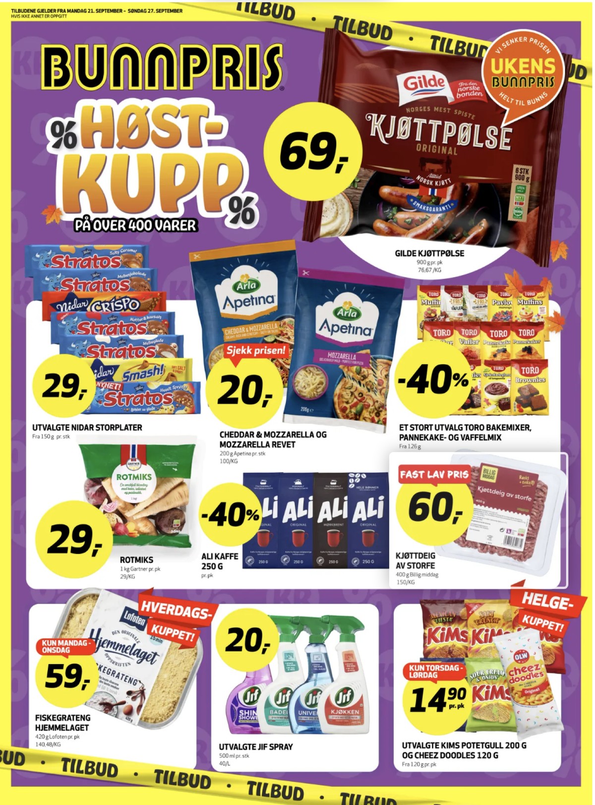 Se Bunnpris kundeavis for uge 39 på Tilbudsuken.no. Se gode tilbud på mange varer. Les kundeavisen her! Side 1