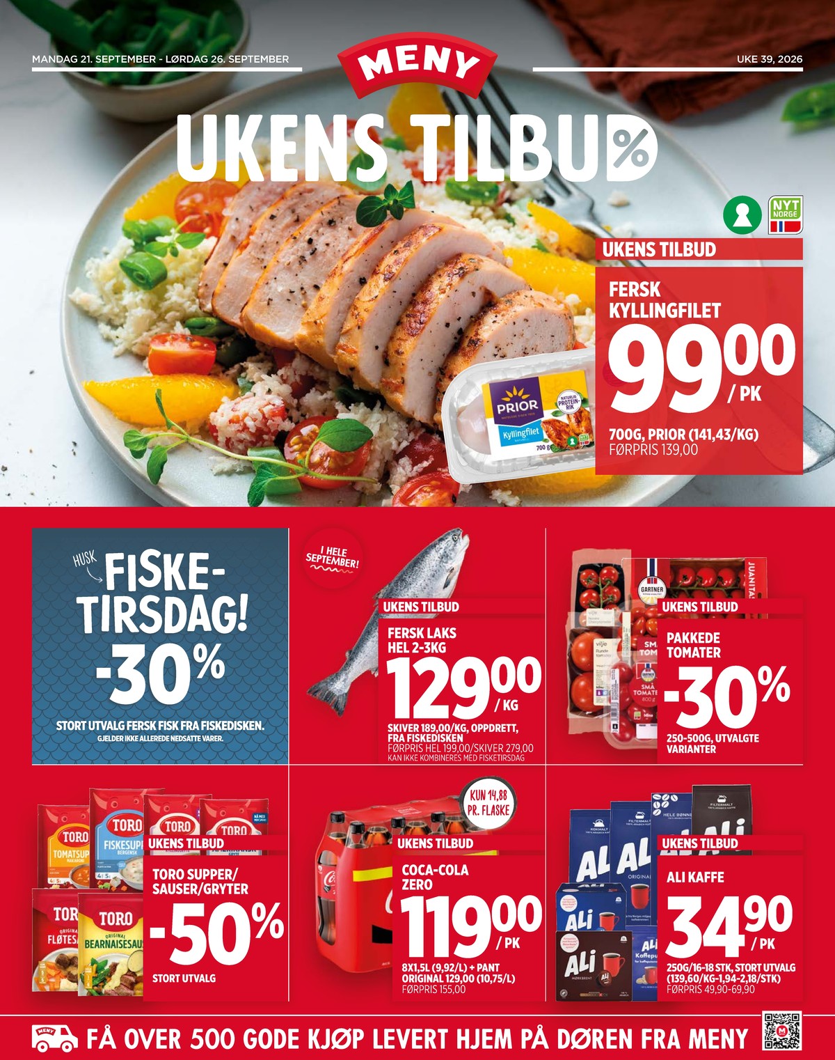 Se Meny kundeavis for uge 39 på Tilbudsuken.no. Se gode tilbud på mange varer. Les kundeavisen her! Side 1