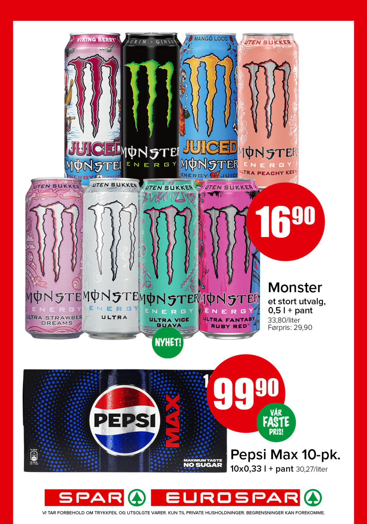 Se Spar - Eurospar kundeavis for uke 39 på Tilbudsuken.no. Se gode tilbud på mange varer, f.eks. energidrikk monster energy eller energidrikk monster energy. Les kundeavisen her! Side 12