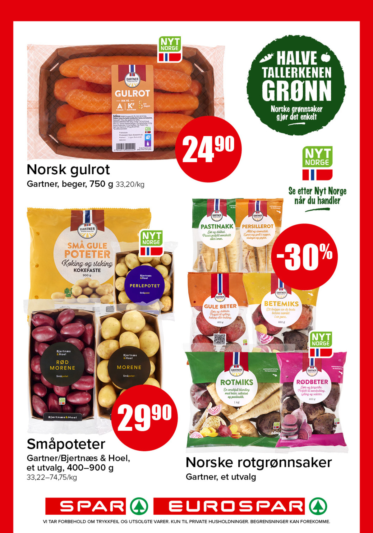 Se Spar - Eurospar kundeavis for uke 39 på Tilbudsuken.no. Se gode tilbud på mange varer, f.eks. gulrøtter gartner eller poteter bjertnæs & hoel. Les kundeavisen her! Side 4