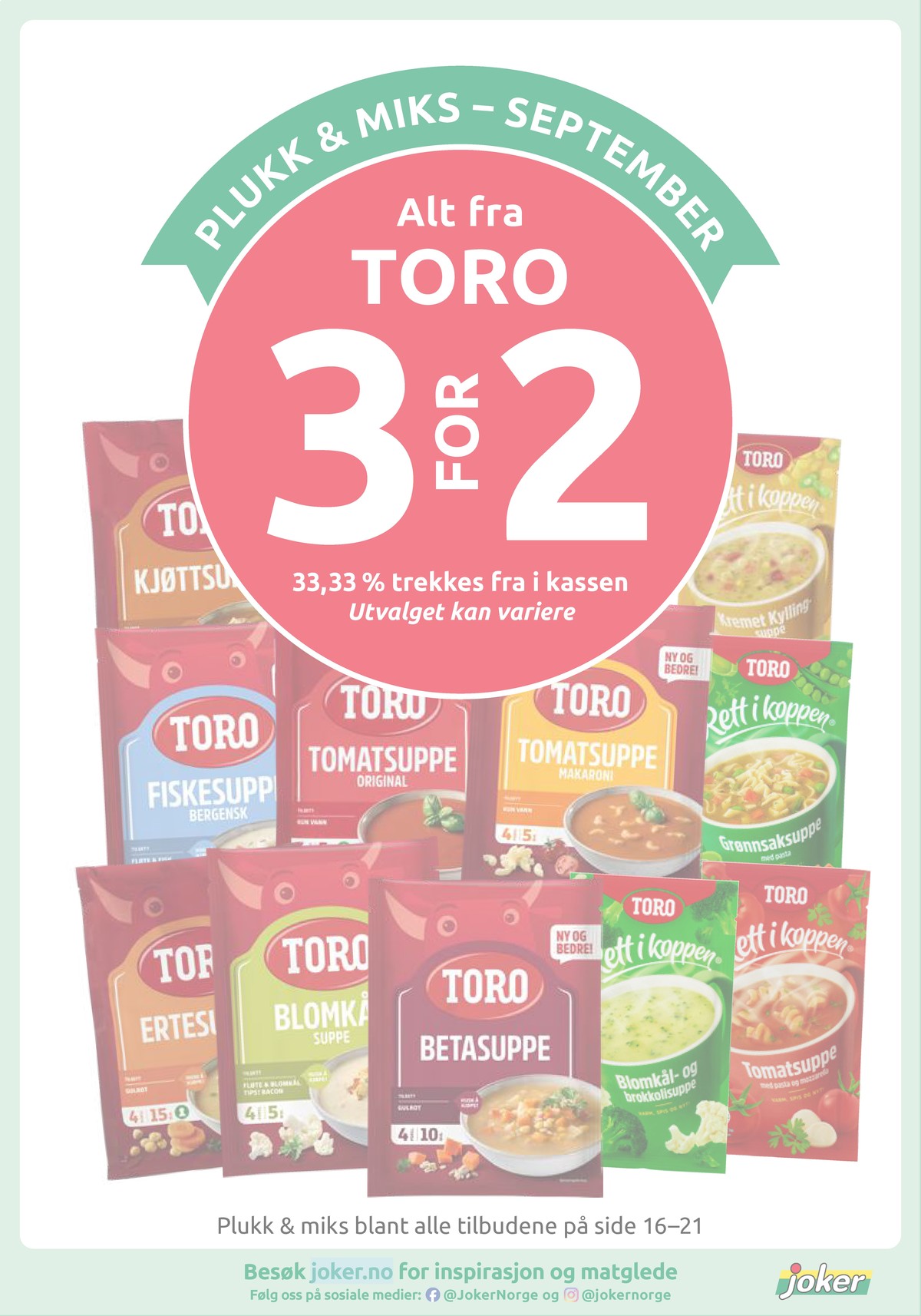 Se Joker kundeavis for uge 39 på Tilbudsuken.no. Se gode tilbud på mange varer. Les kundeavisen her! Side 19