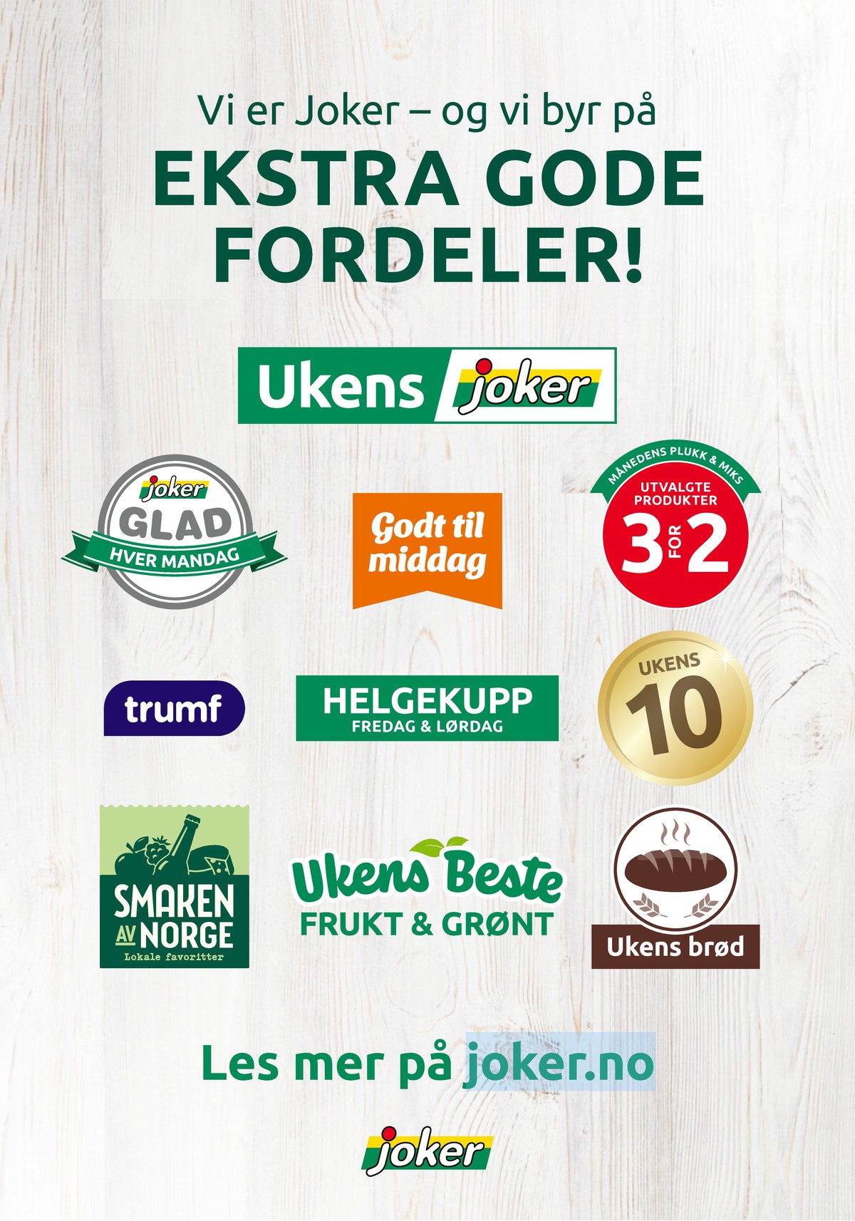 Se Joker kundeavis for uge 39 på Tilbudsuken.no. Se gode tilbud på mange varer. Les kundeavisen her! Side 30