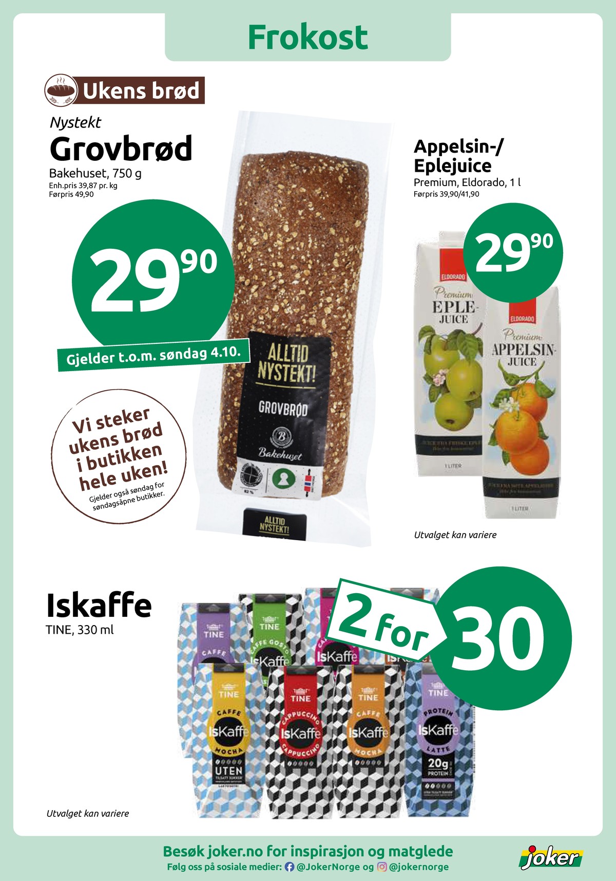 Se Joker kundeavis for uge 39 på Tilbudsuken.no. Se gode tilbud på mange varer. Les kundeavisen her! Side 6