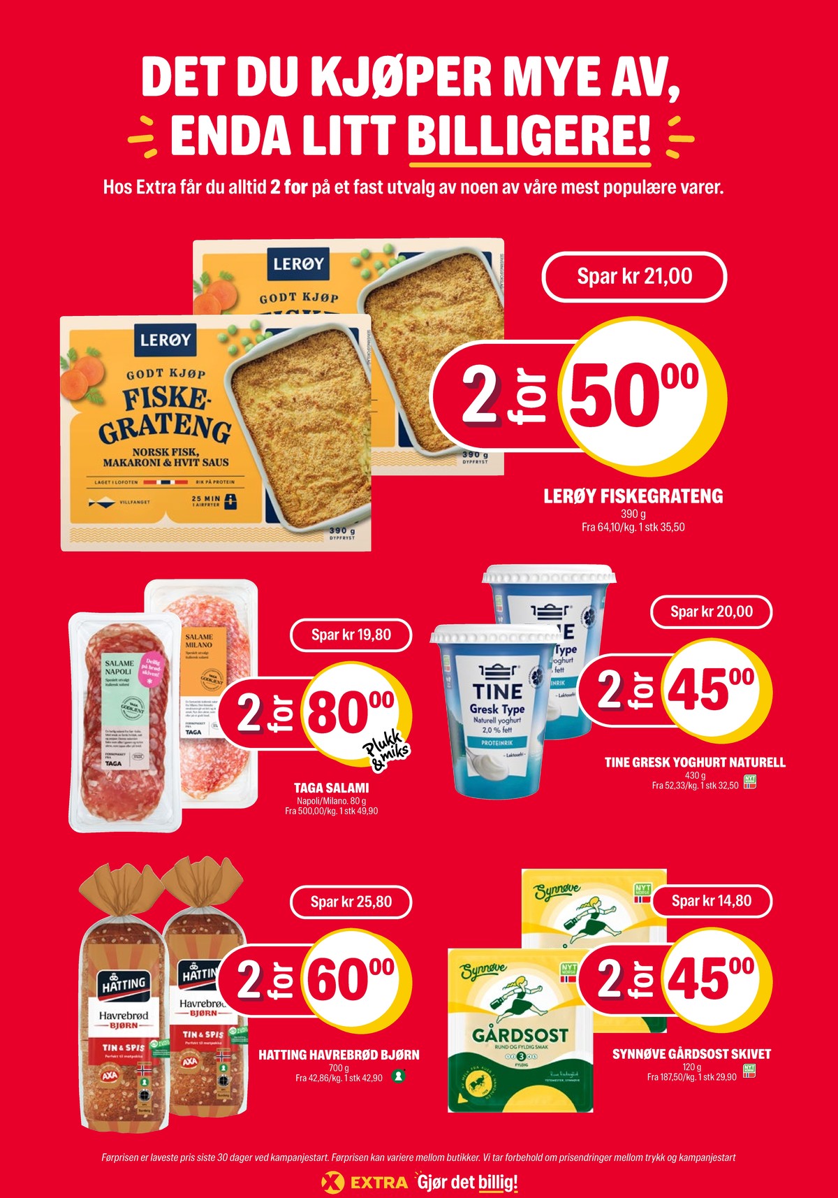 Se Coop Extra kundeavis for uke 40 på Tilbudsuken.no. Se gode tilbud på mange varer, f.eks. fiskegratin lerøy eller salame milano taga. Les kundeavisen her! Side 25