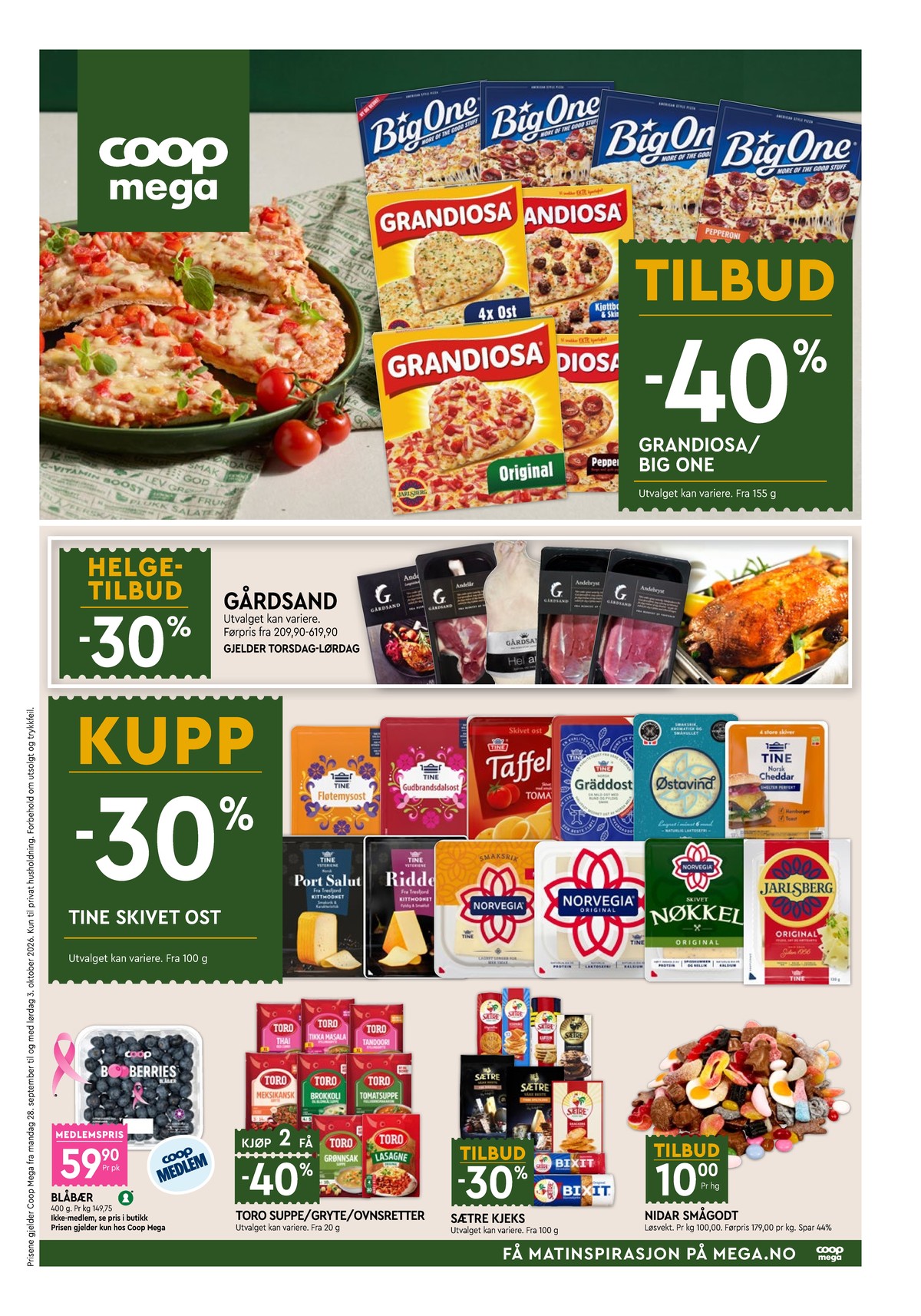 Se Coop Mega kundeavis for uge 40 på Tilbudsuken.no. Se gode tilbud på mange varer. Les kundeavisen her! Side 1