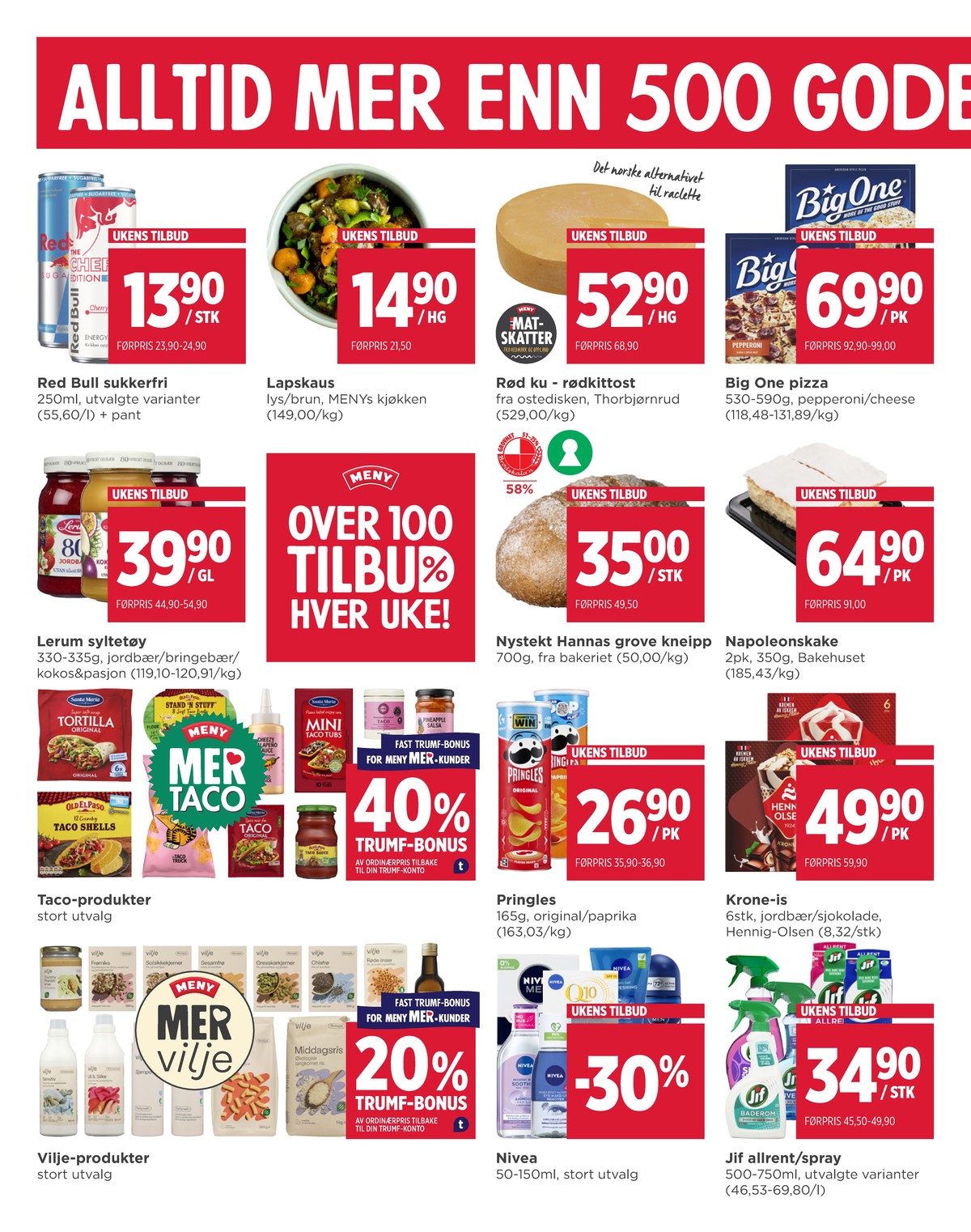 Se Meny kundeavis for uge 40 på Tilbudsuken.no. Se gode tilbud på mange varer. Les kundeavisen her! Side 4