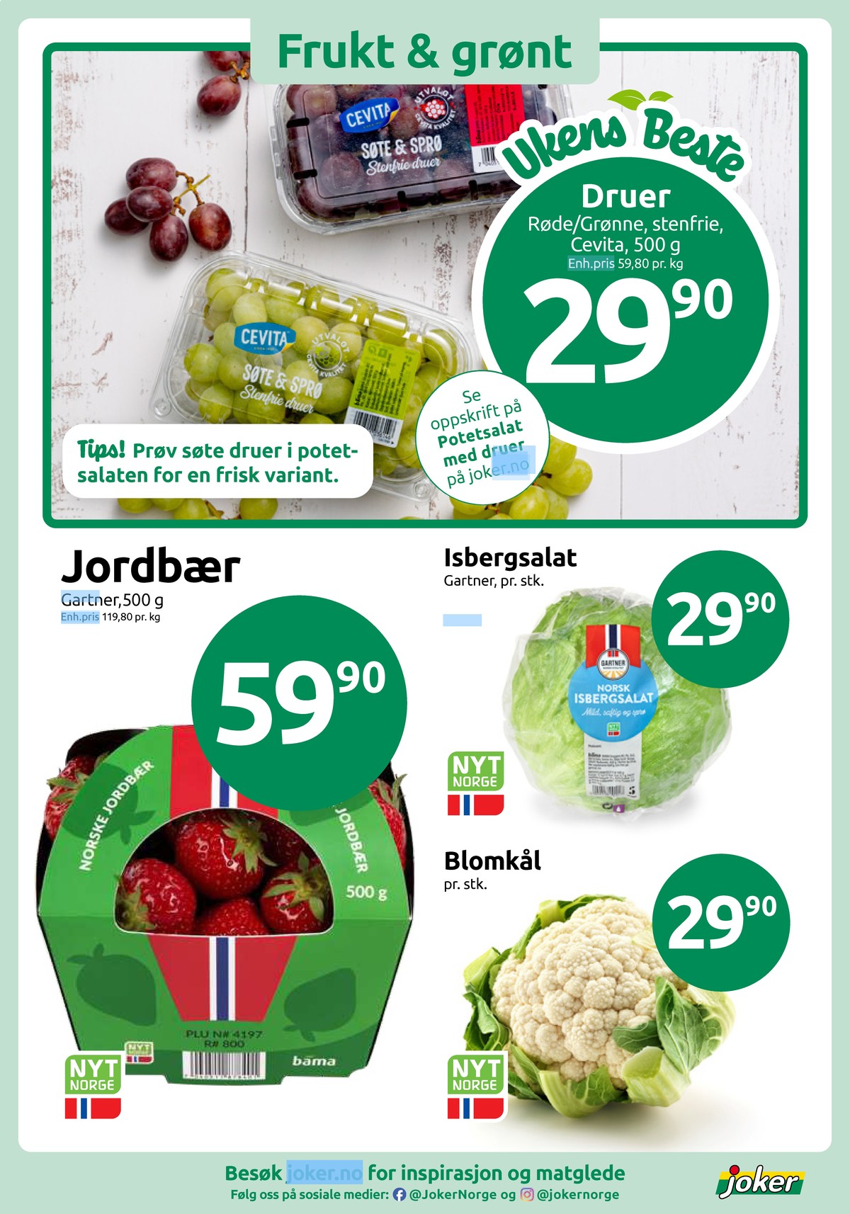 Se Joker kundeavis for uge 40 på Tilbudsuken.no. Se gode tilbud på mange varer. Les kundeavisen her! Side 3