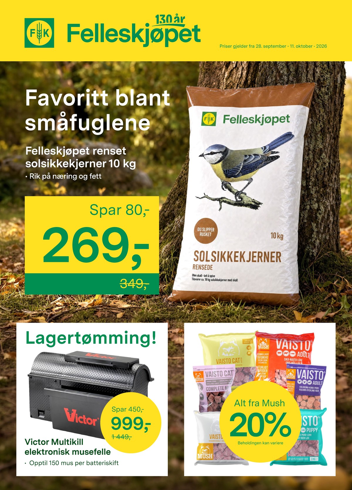 Se Felleskjøpet kundeavis for uge 40 på Tilbudsuken.no. Se gode tilbud på mange varer. Les kundeavisen her! Side 1