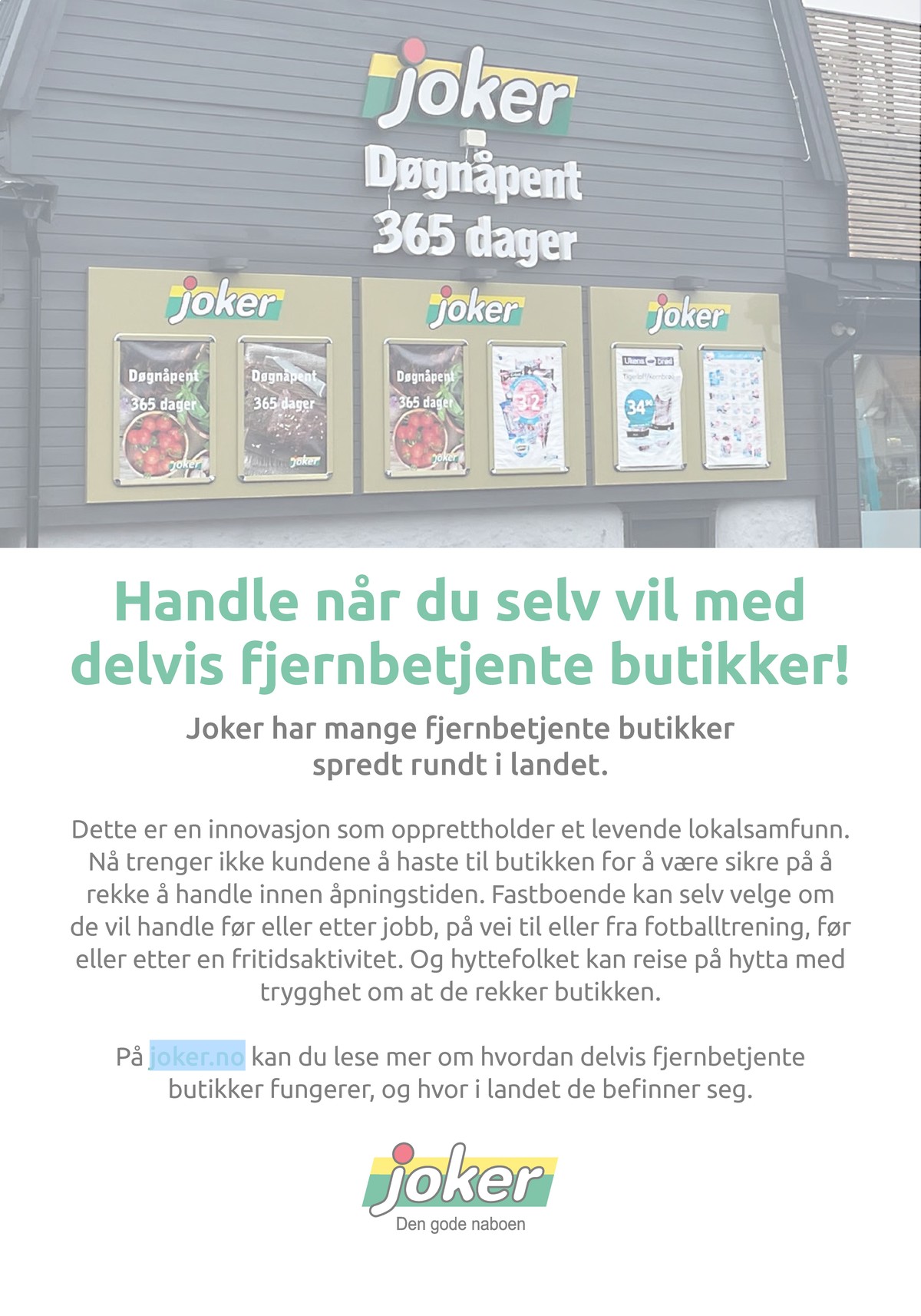 Se Joker kundeavis for uge 41 på Tilbudsuken.no. Se gode tilbud på mange varer. Les kundeavisen her! Side 24