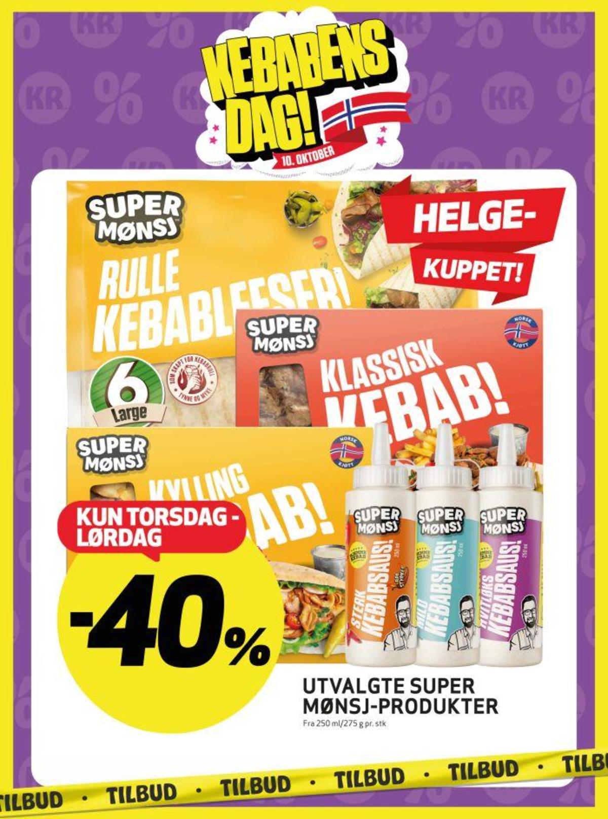 Se Bunnpris kundeavis for uke 41 på Tilbudsuken.no. Se gode tilbud på mange varer, f.eks. rulle kebableser super mønsj eller klassisk kebab super mønsj. Les kundeavisen her! Side 13