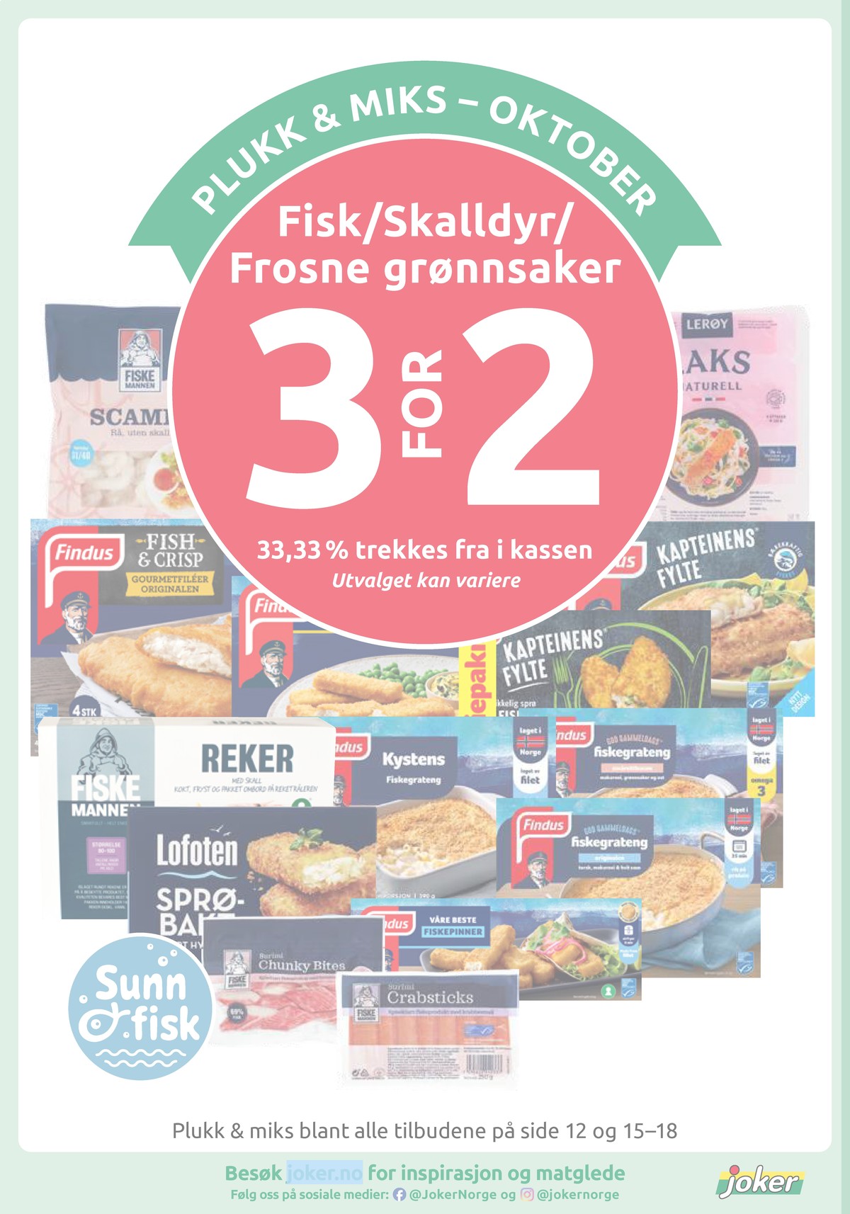 Se Joker kundeavis for uke 42 på Tilbudsuken.no. Se gode tilbud på mange varer, f.eks. chunky bites fiskemannen eller crabsticks fiskemannen. Les kundeavisen her! Side 15