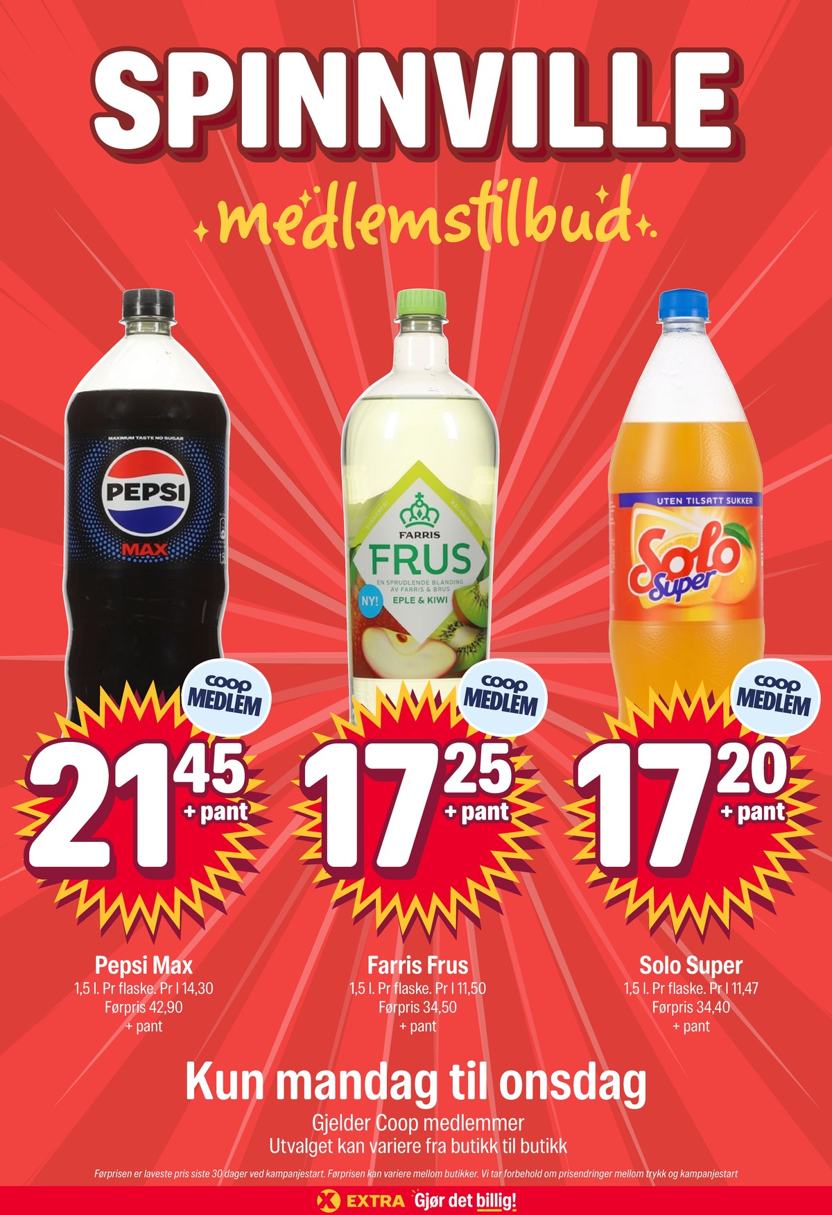 Se Coop Extra kundeavis for uke 43 på Tilbudsuken.no. Se gode tilbud på mange varer, f.eks. pepsi max pepsi max eller mineralvann frus. Les kundeavisen her! Side 3