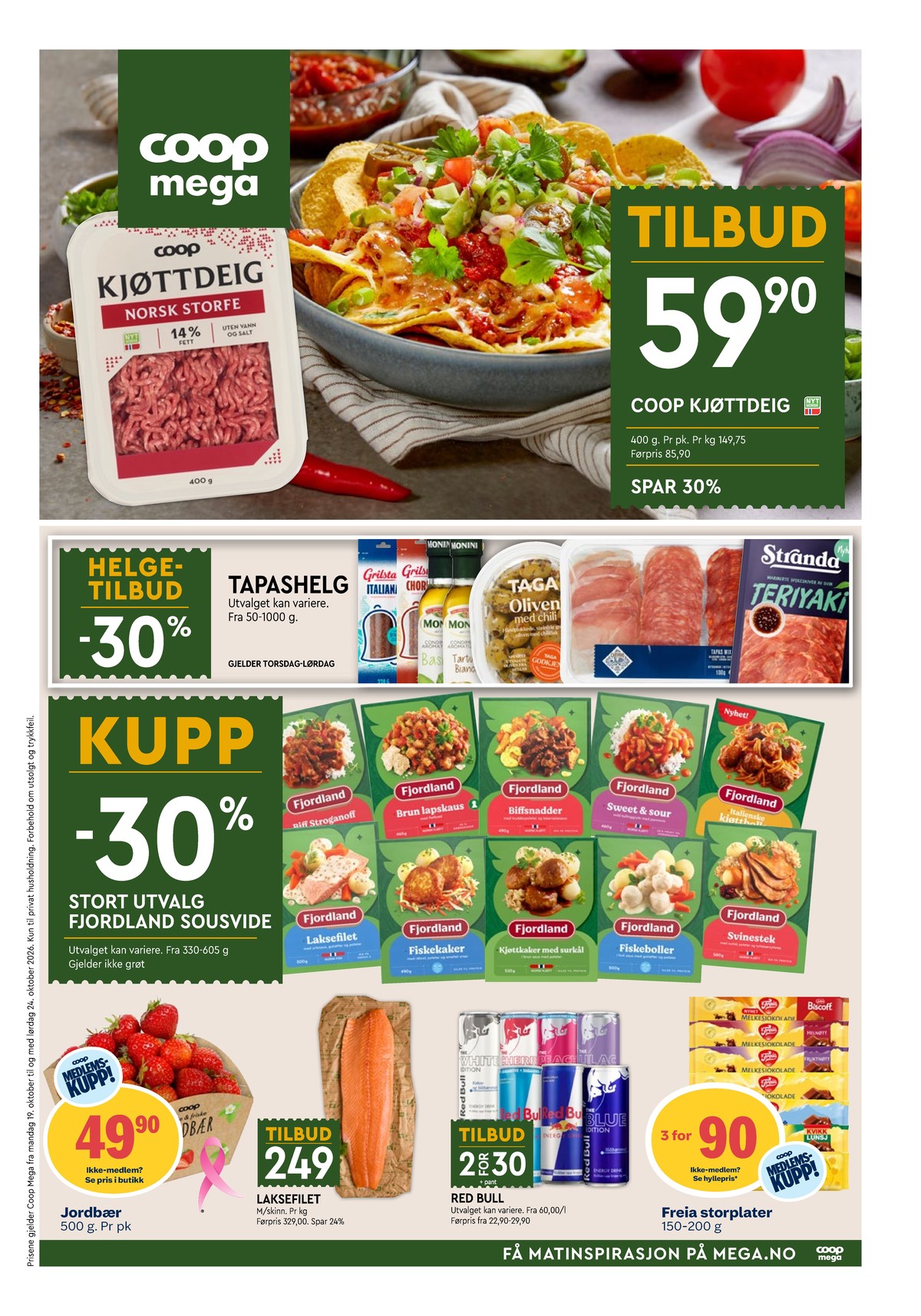 Se Coop Mega kundeavis for uke 43 på Tilbudsuken.no. Se gode tilbud på mange varer, f.eks. kjøttdeig coop eller andre varer. Les kundeavisen her! Side 1