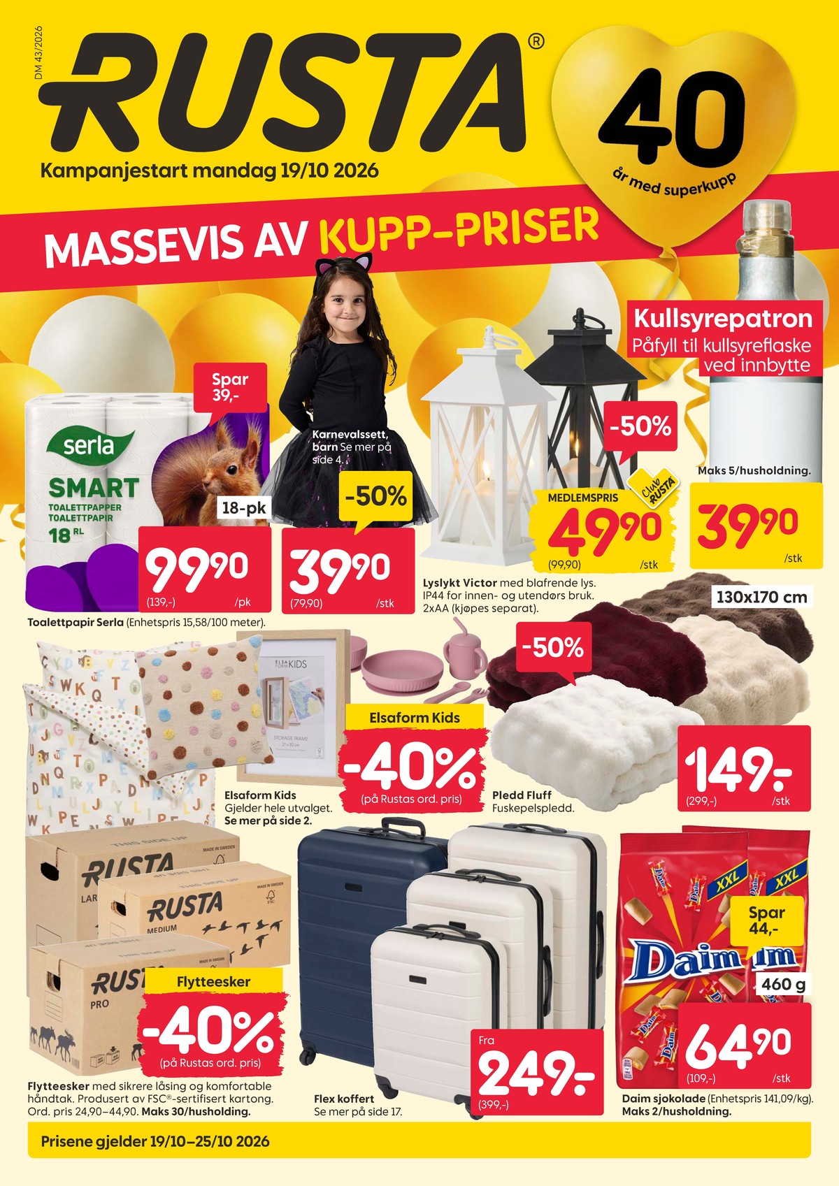 Se Rusta kundeavis for uge 43 på Tilbudsuken.no. Se gode tilbud på mange varer. Les kundeavisen her! Side 1