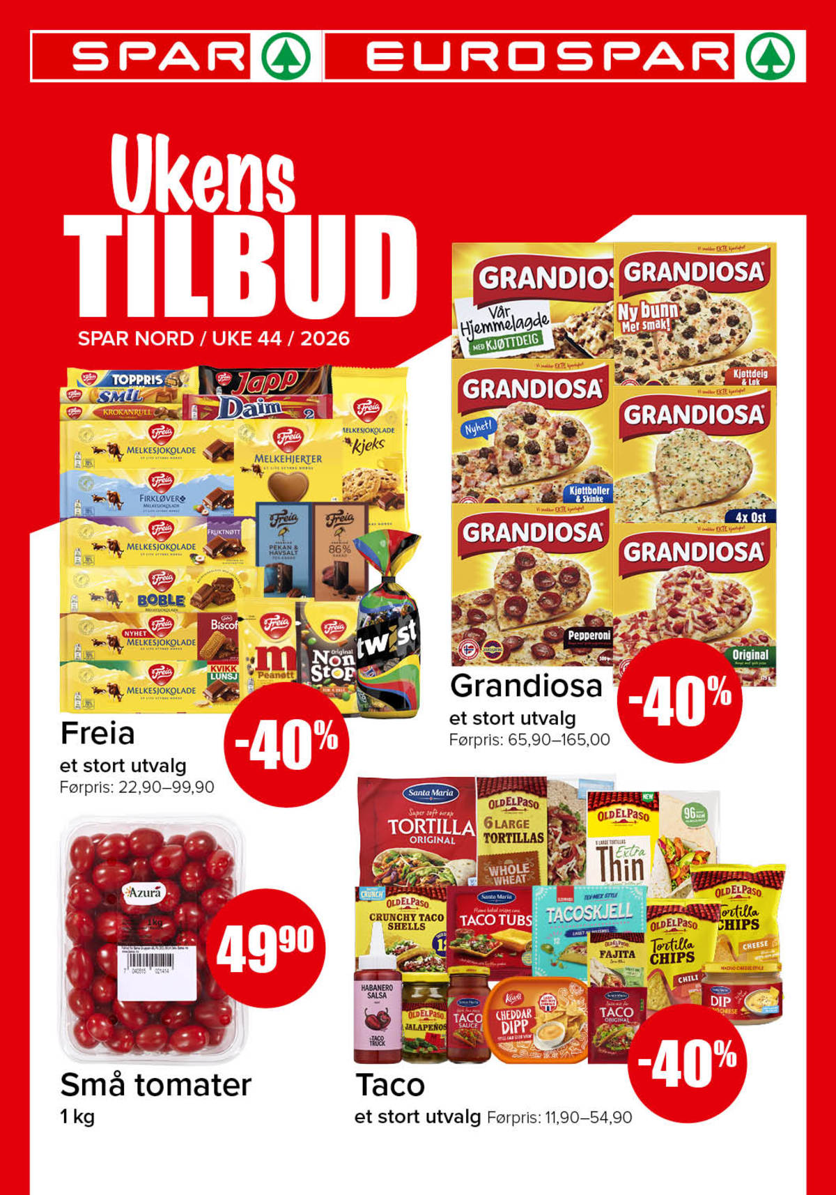 Se Spar - Eurospar kundeavis for uke 44 på Tilbudsuken.no. Se gode tilbud på mange varer, f.eks. 4xost pizza grandiosa eller kjøttdeig & løk pizza grandiosa. Les kundeavisen her! Side 1